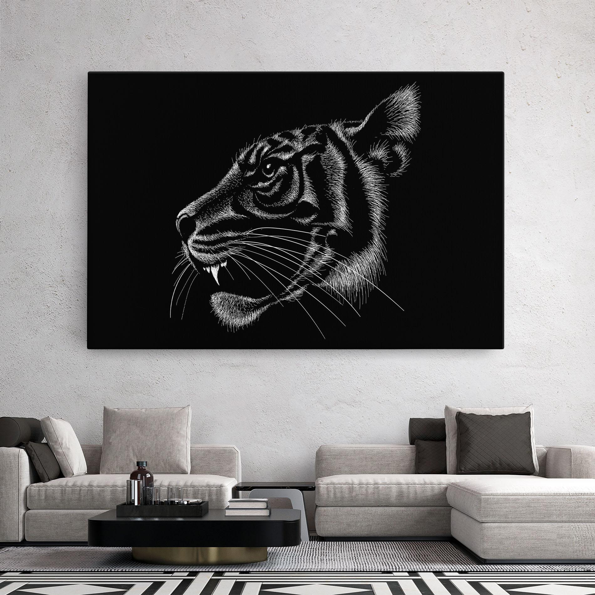 Vászonkép Tiger White Head mockup 2