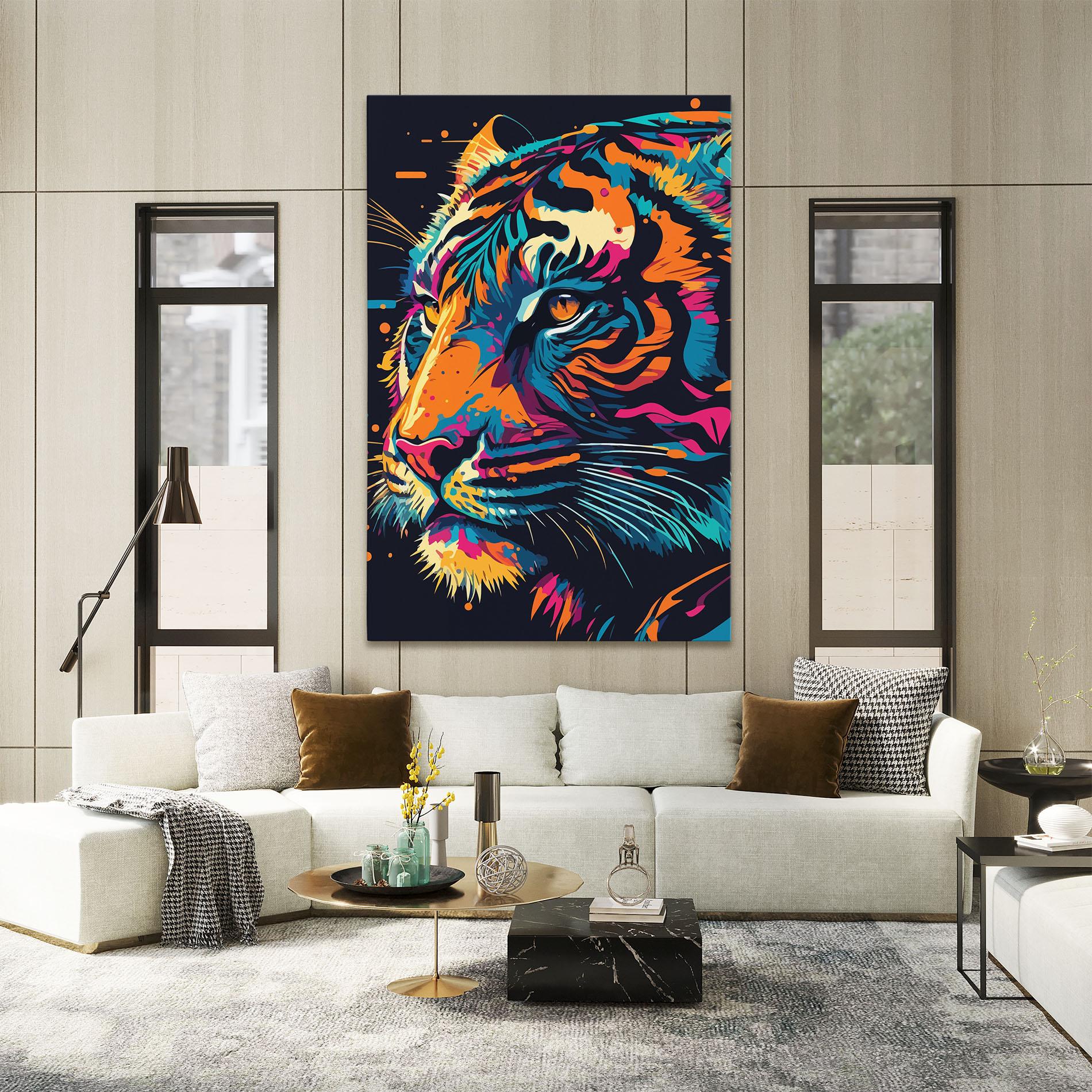Vászonkép Colorful Tiger mockup 2