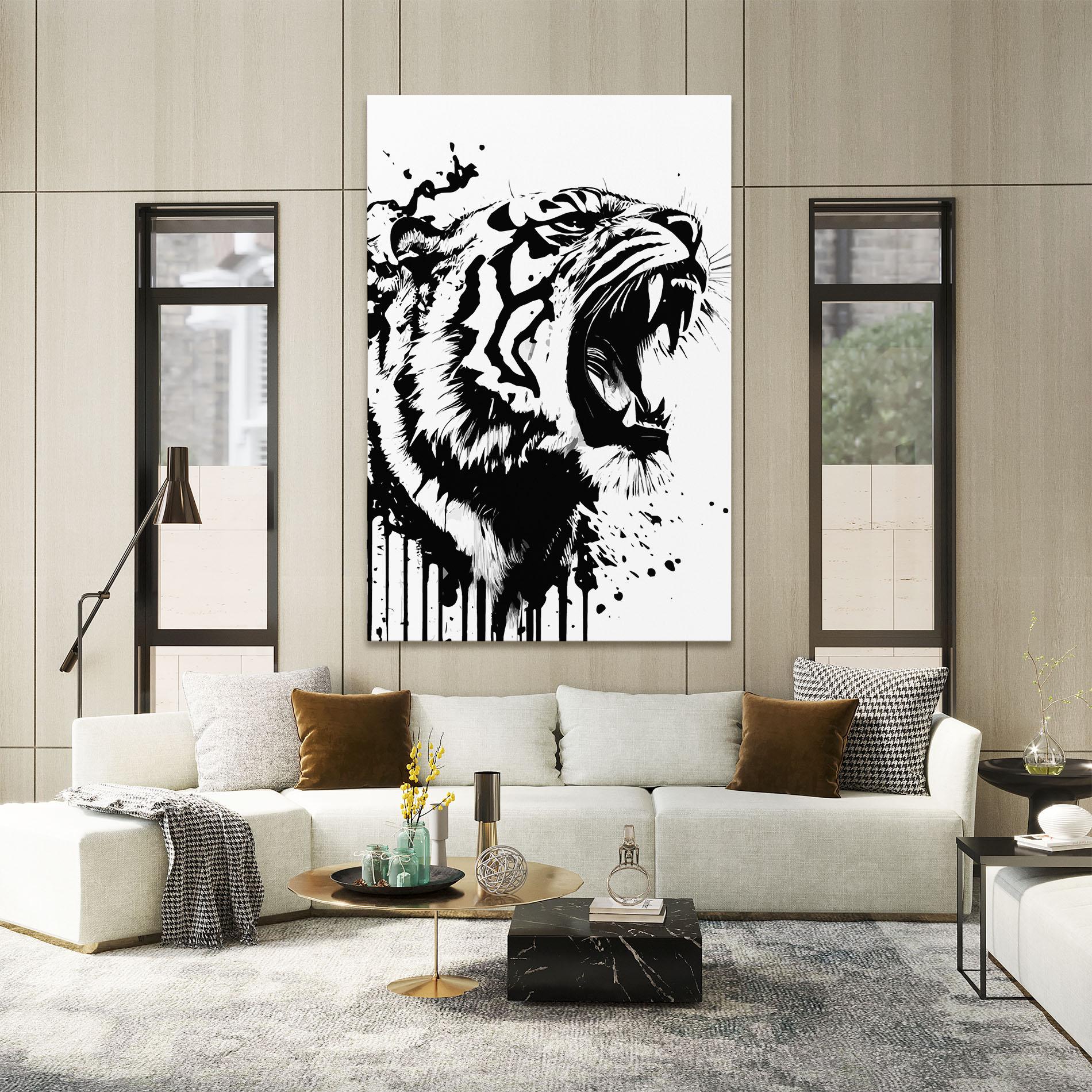 Vászonkép Ink Art Tiger mockup 2