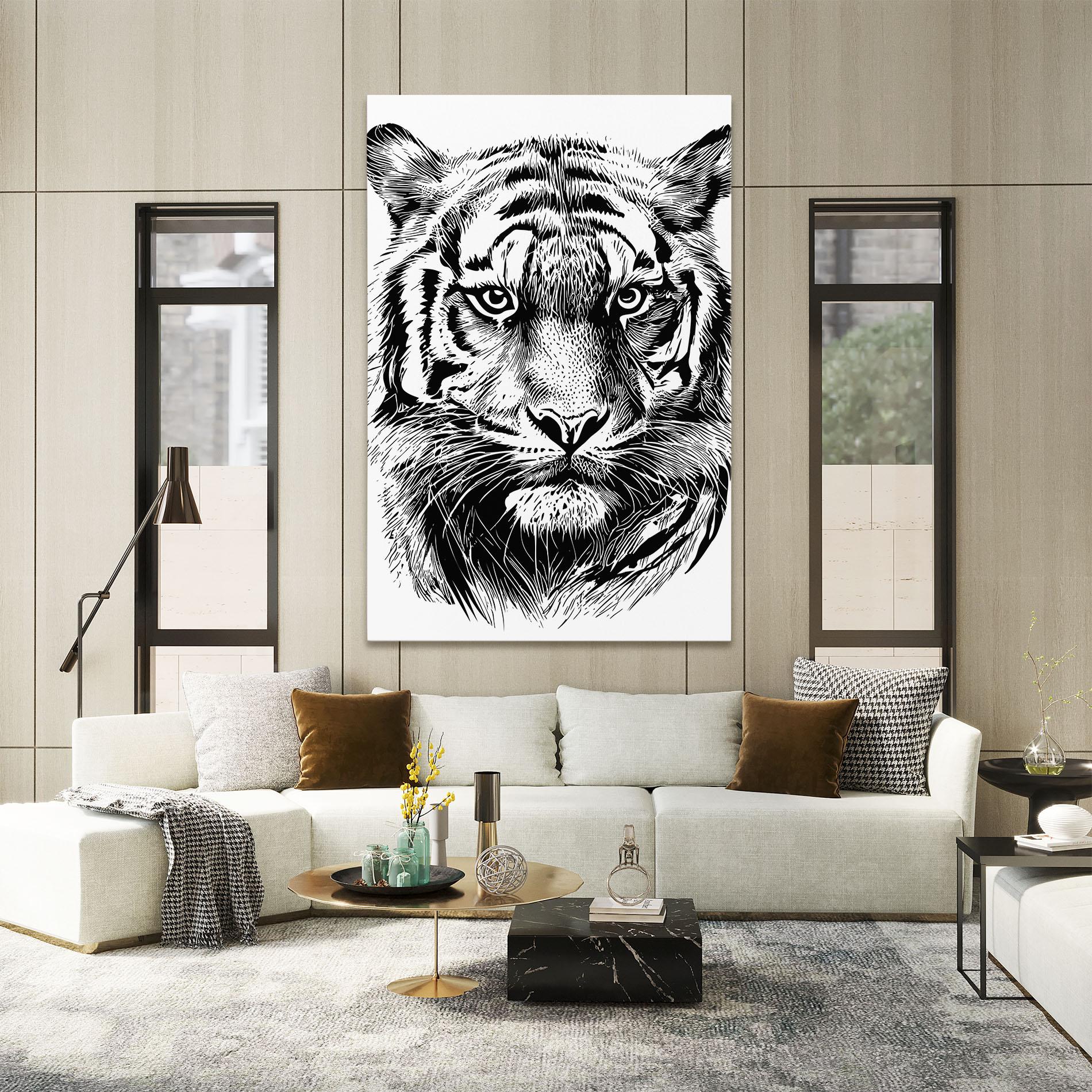 Vászonkép Pretty Tiger Head mockup 2