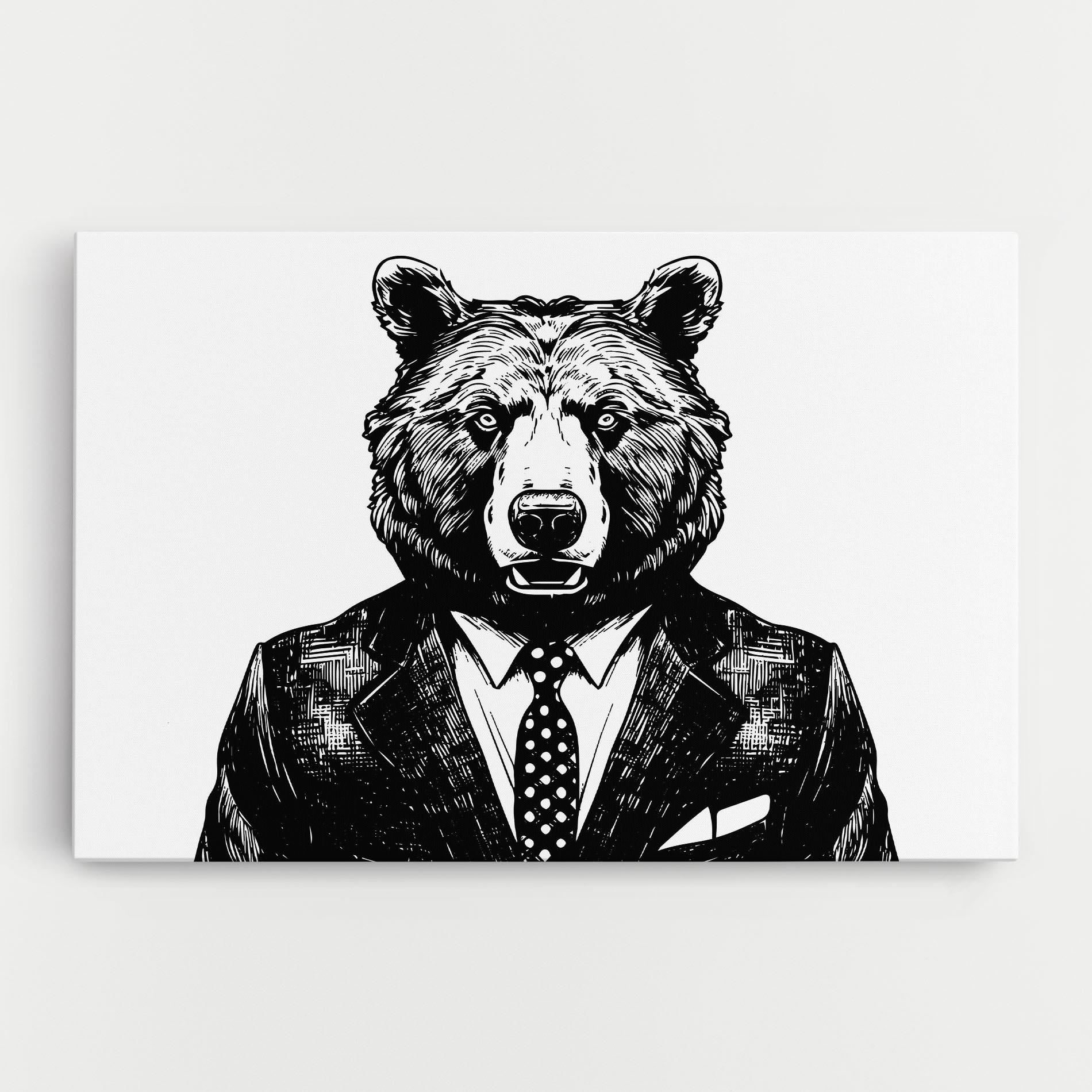 Vászonkép Bear In Suit mockup 0