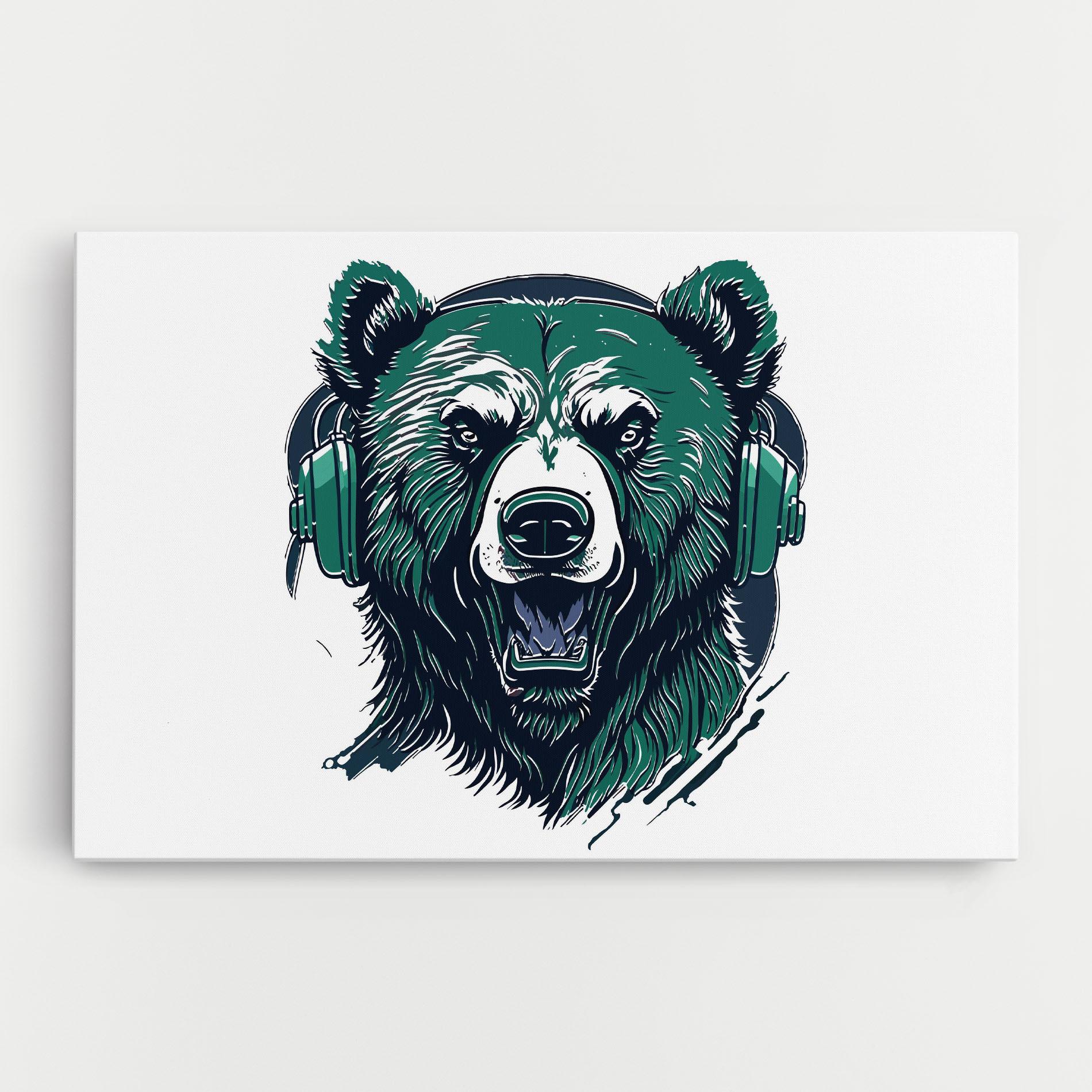 Vászonkép Green Music Bear mockup 0