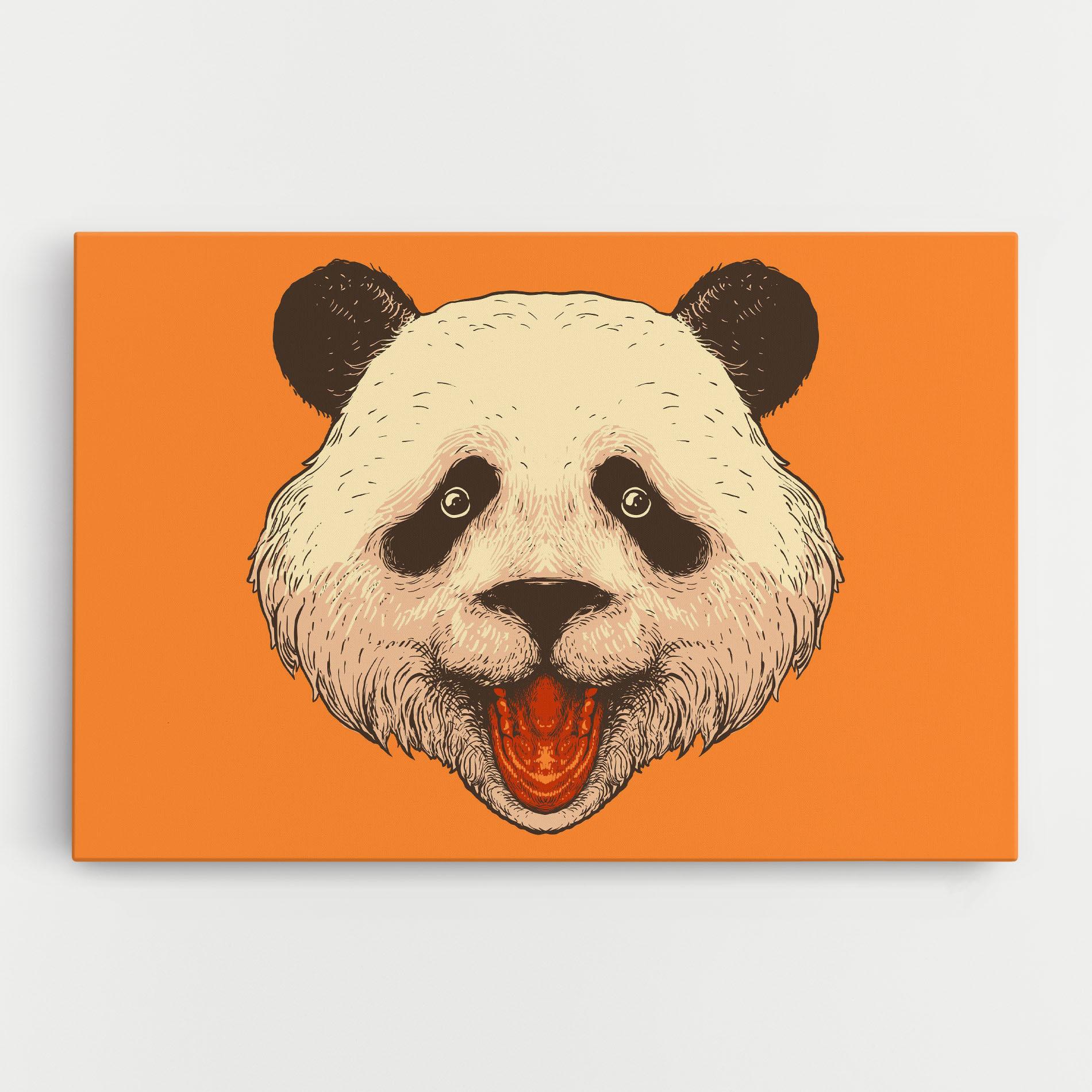 Vászonkép Panda On Orange mockup 0
