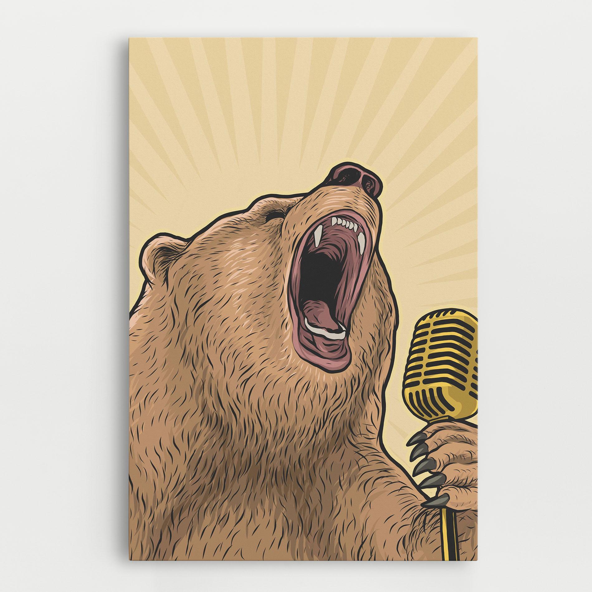 Vászonkép Bear Singing mockup 0