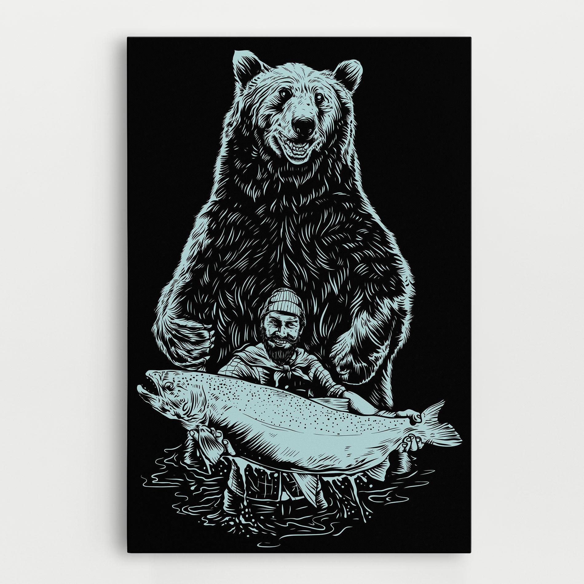 Vászonkép Fishing Bear mockup 0