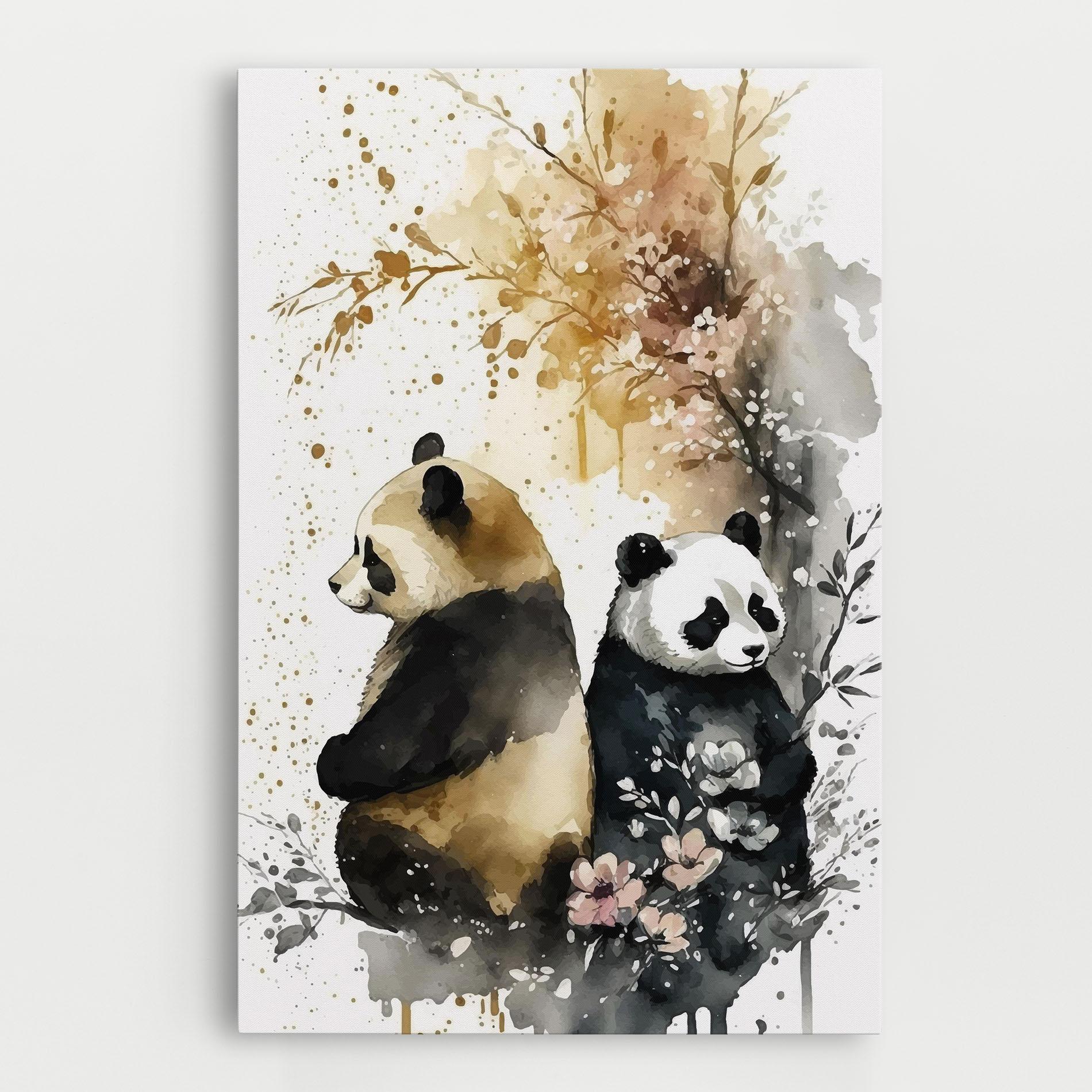 Vászonkép Gold Panda Art mockup 0