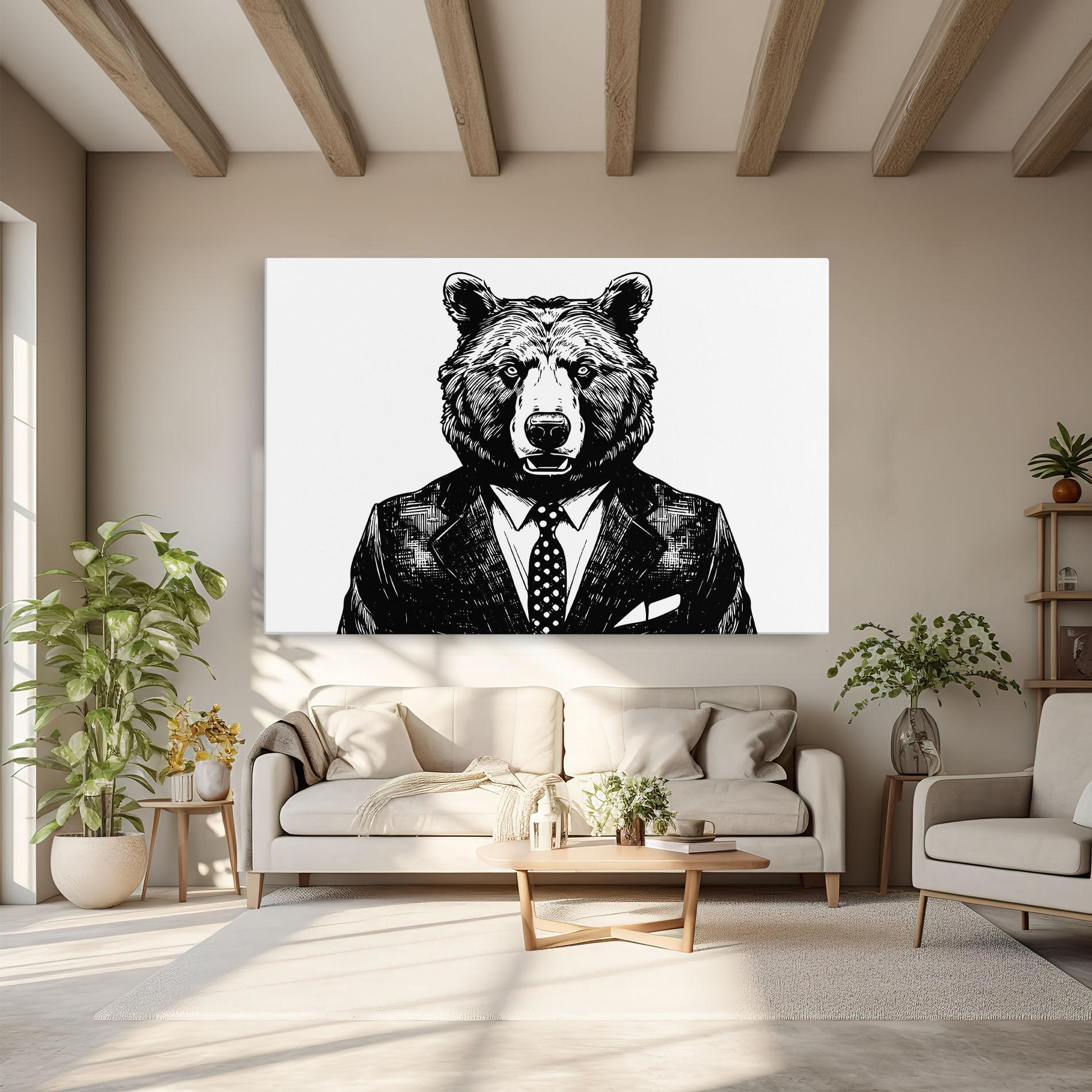 Vászonkép Bear In Suit mockup 6
