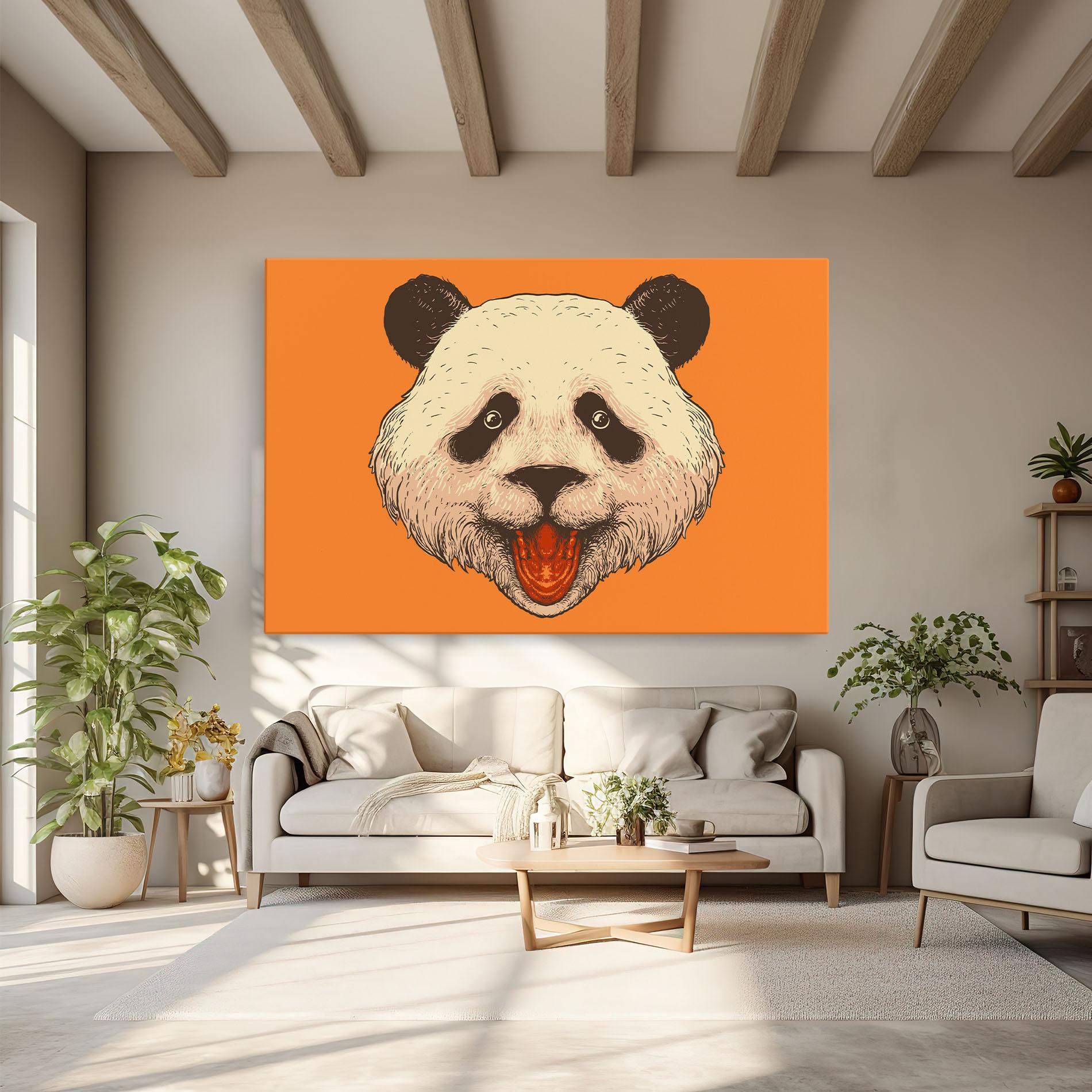 Vászonkép Panda On Orange mockup 6