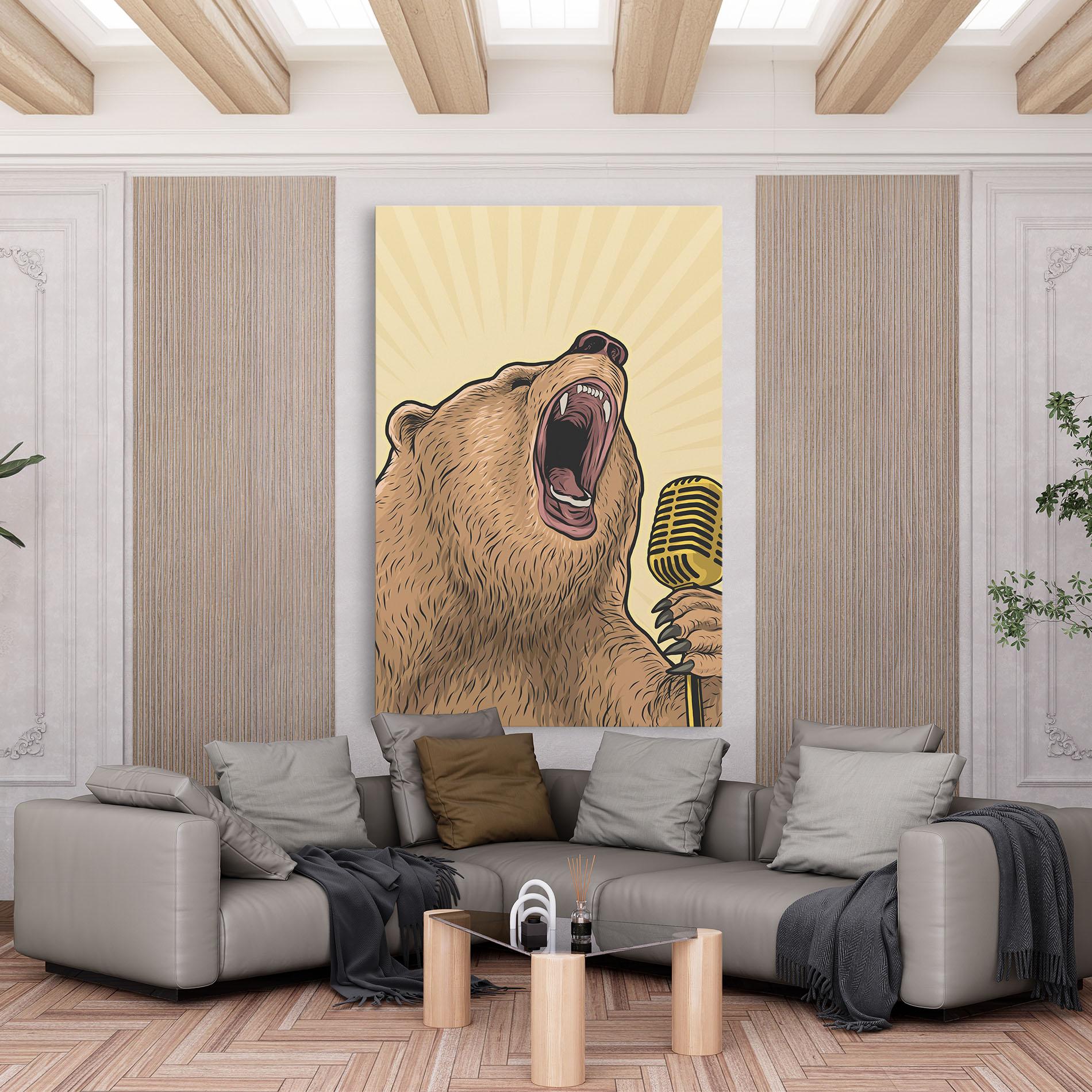 Vászonkép Bear Singing mockup 6