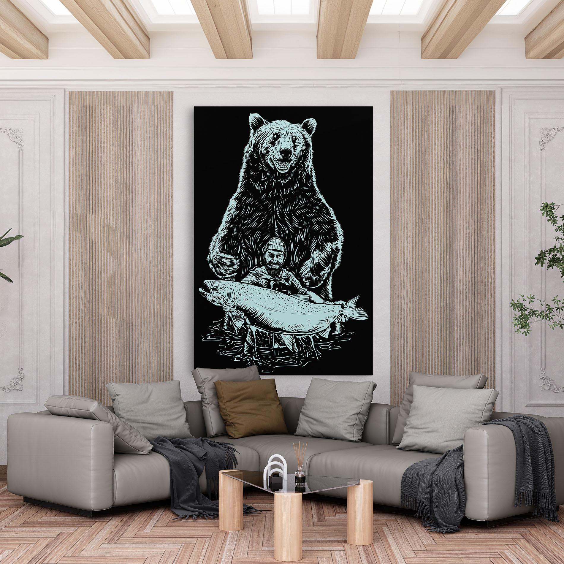 Vászonkép Fishing Bear mockup 6