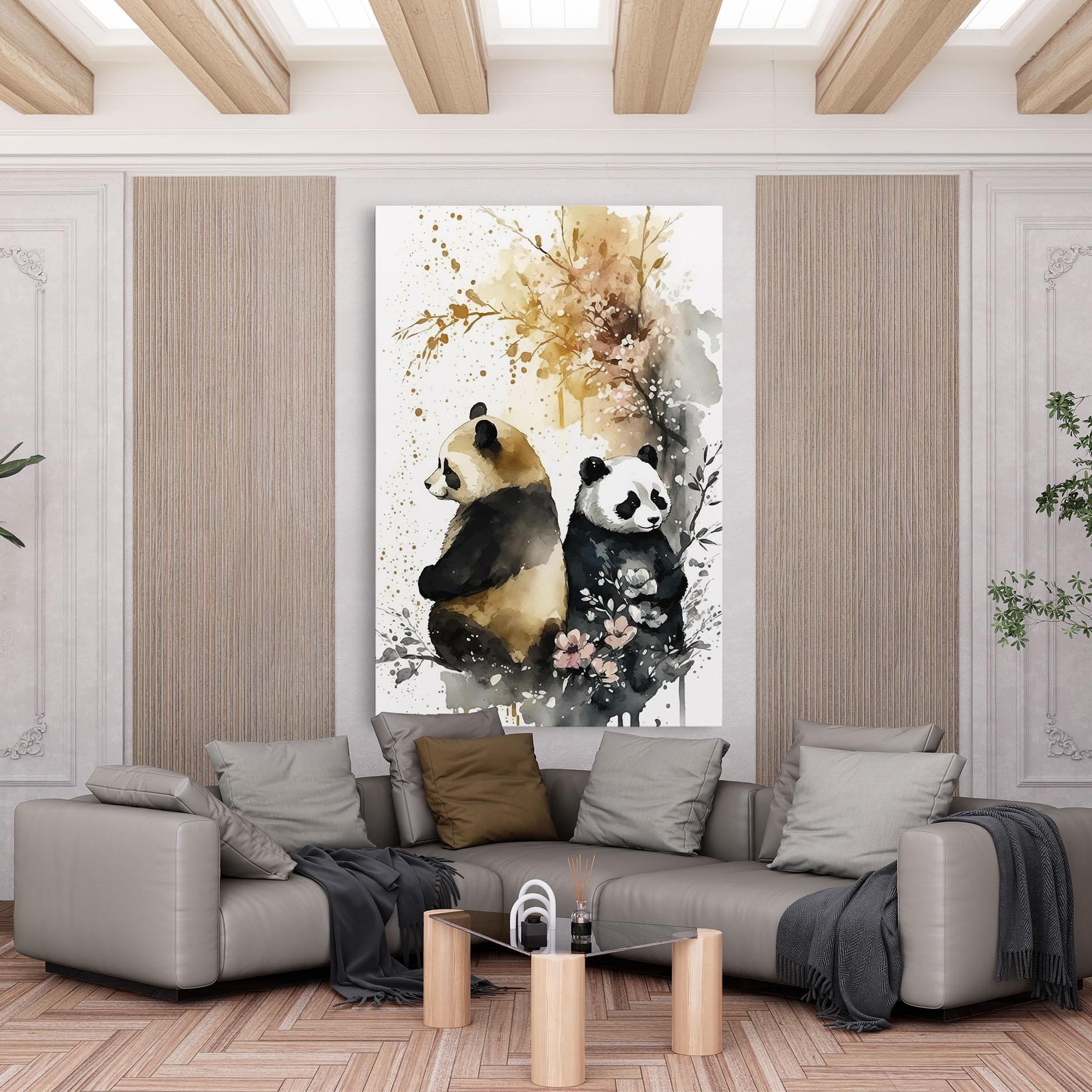 Vászonkép Gold Panda Art mockup 6