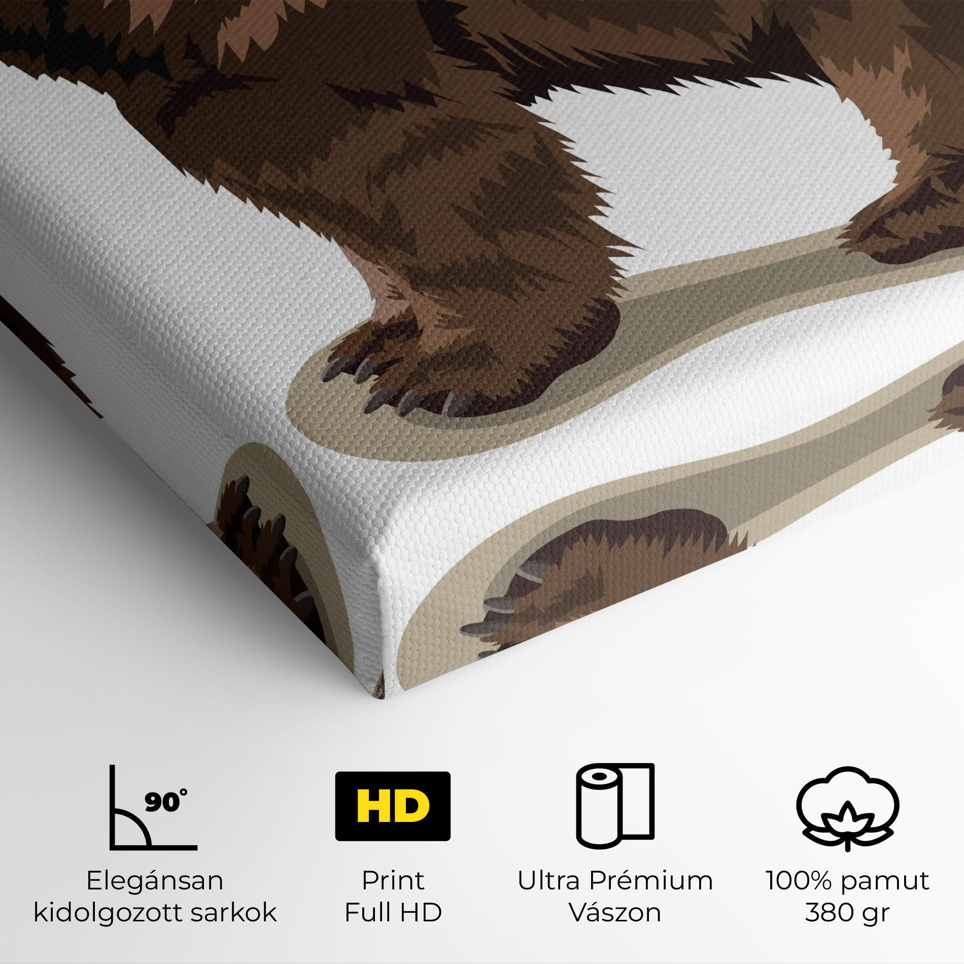 Vászonkép Angry Walking Bear mockup 4
