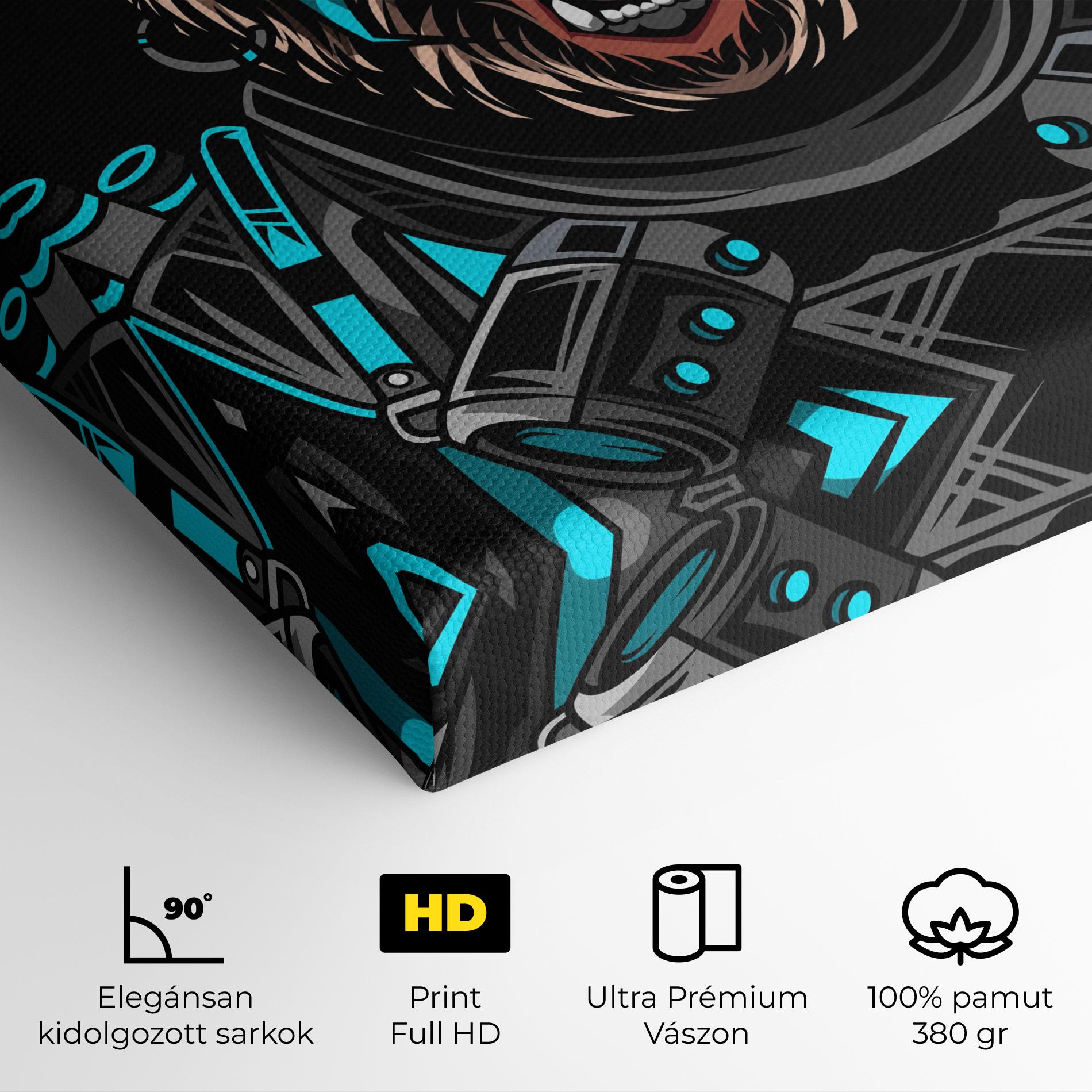 Vászonkép Black Cyborg Bear mockup 4