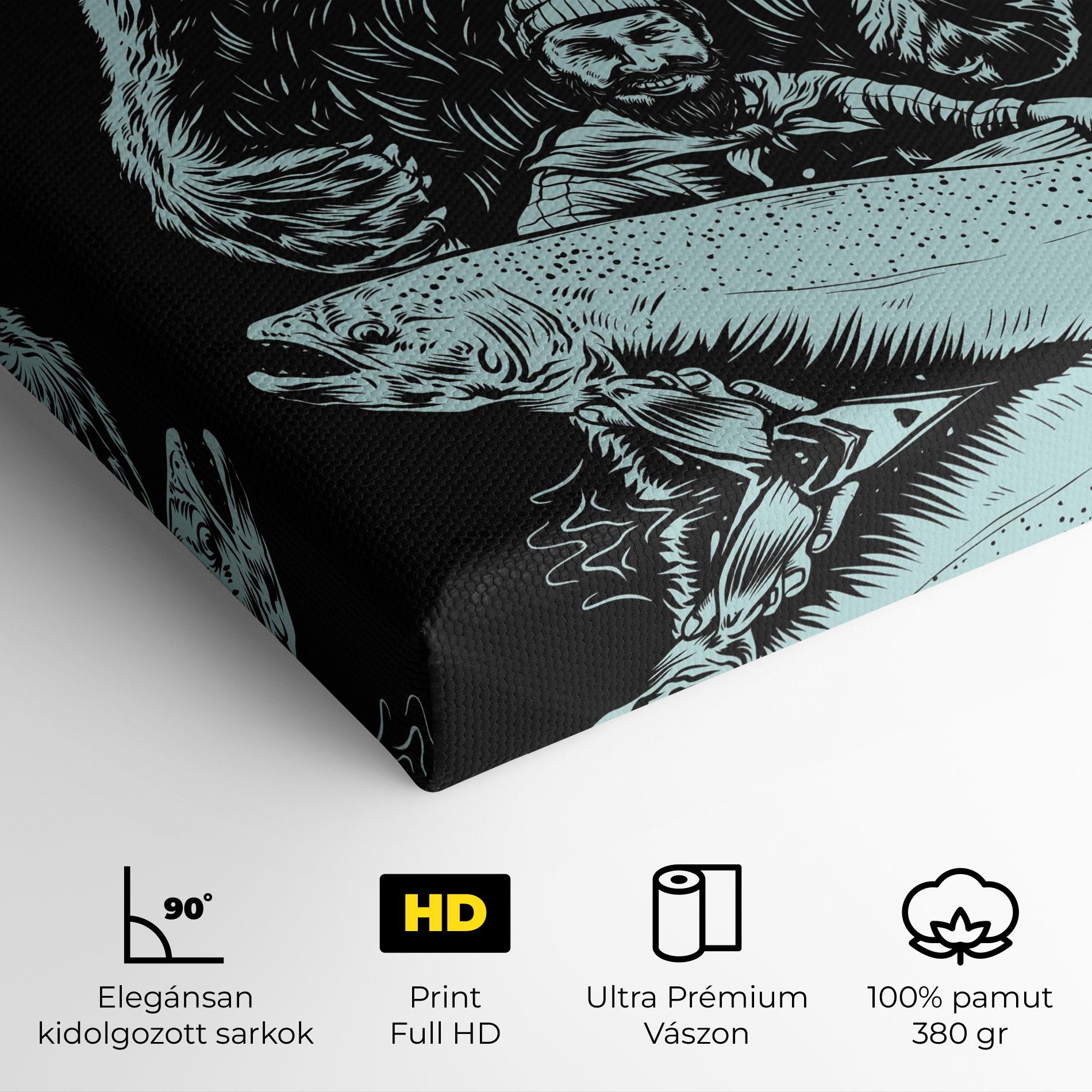 Vászonkép Fishing Bear mockup 4