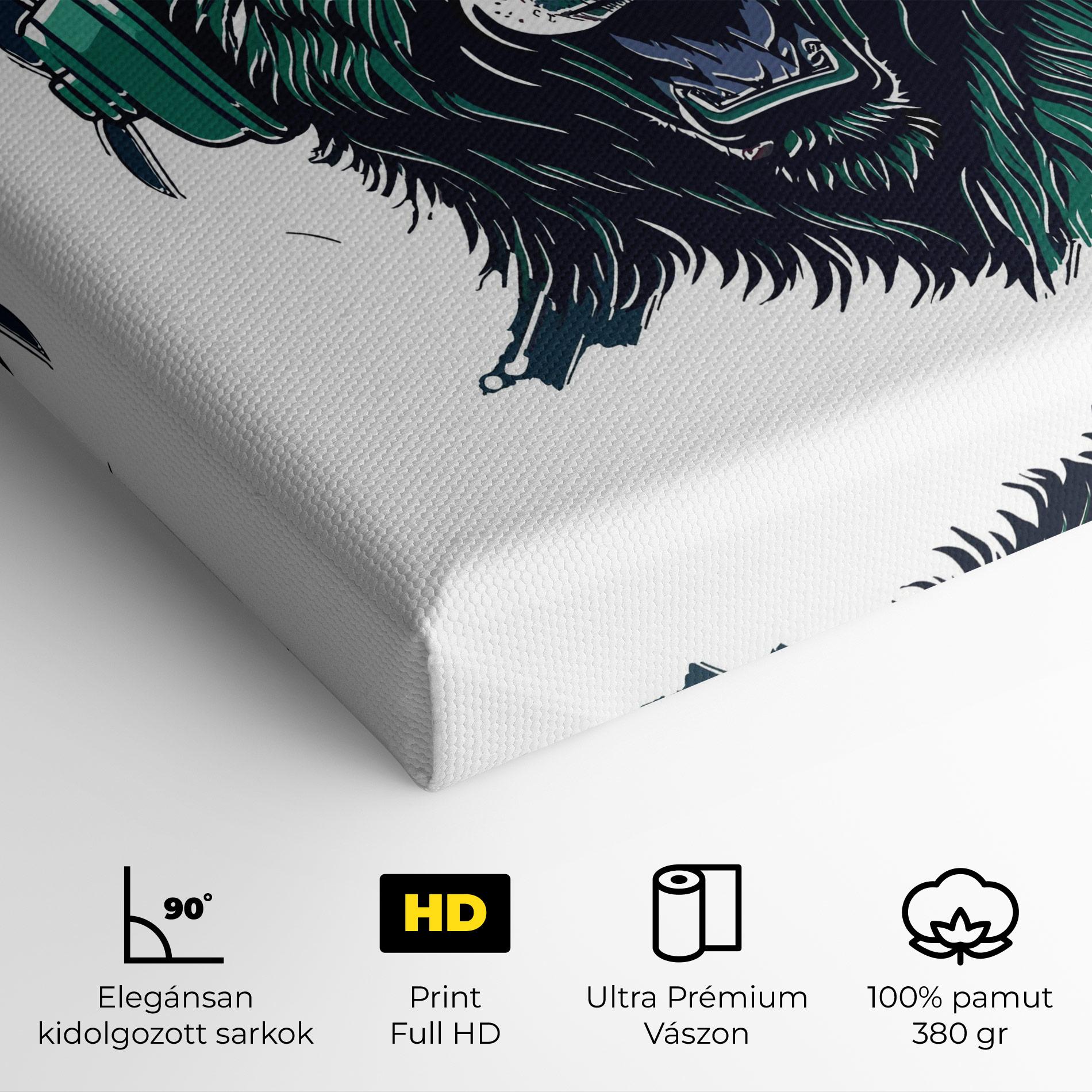 Vászonkép Green Music Bear mockup 4