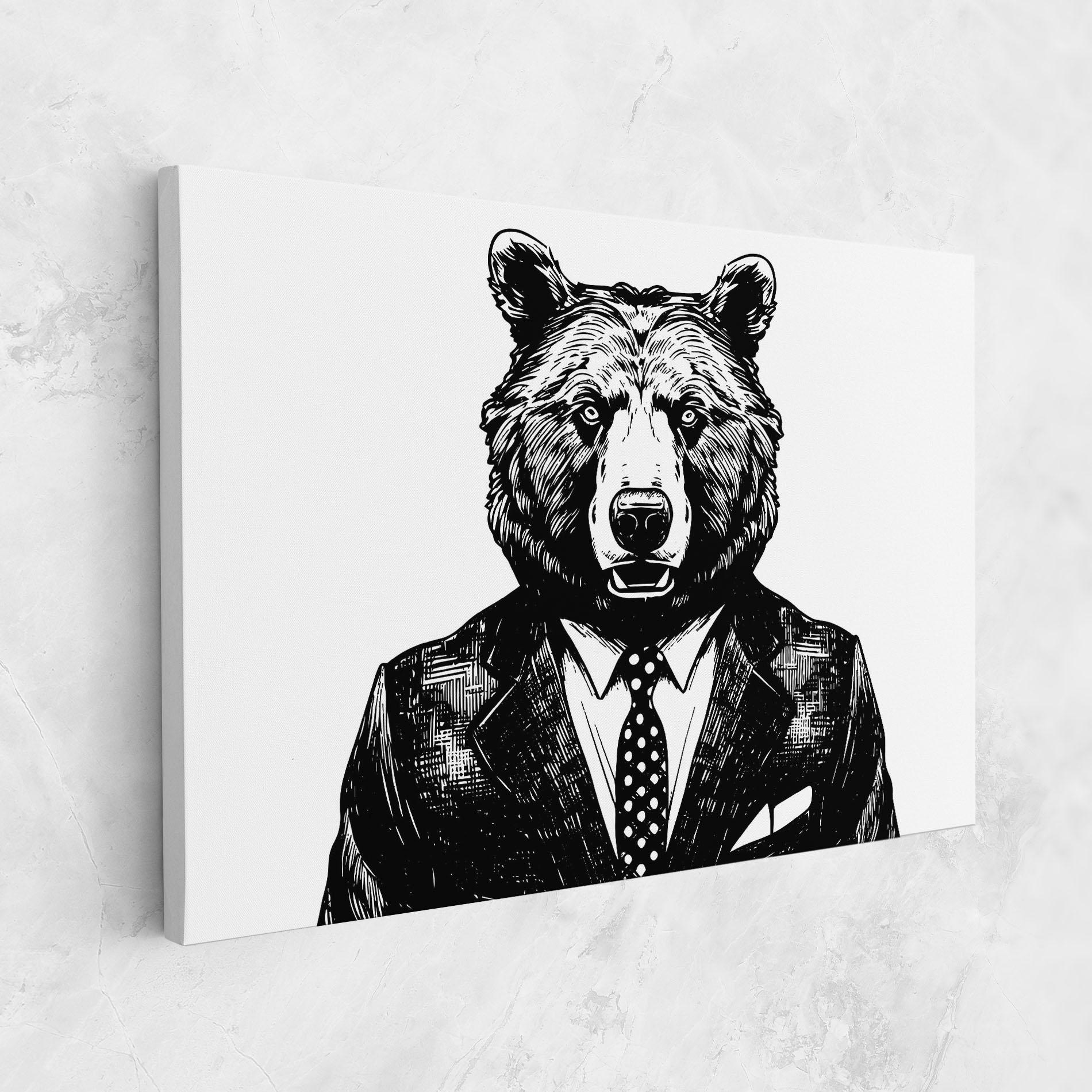 Vászonkép Bear In Suit mockup 1