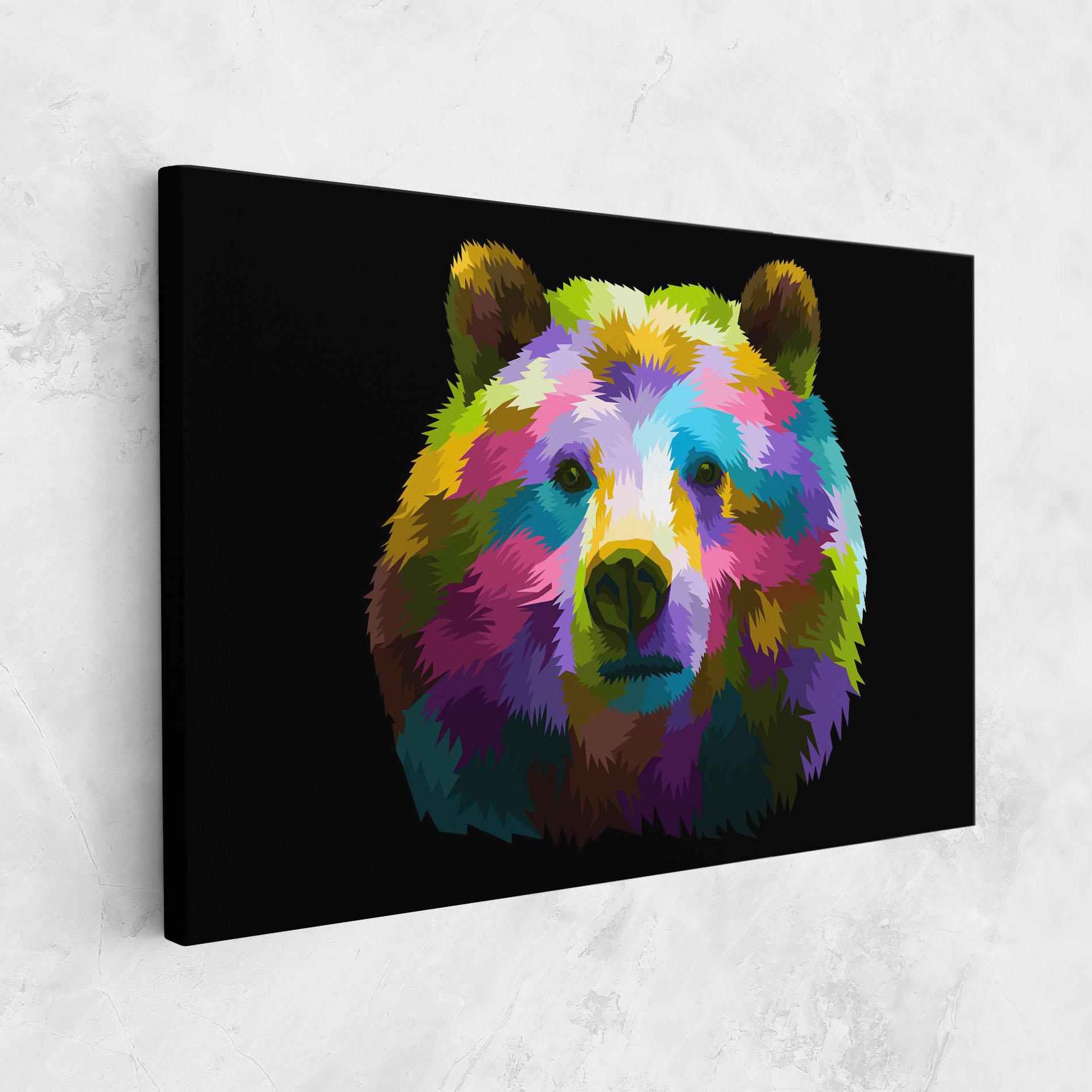 Vászonkép Colorful Bear Head mockup 1