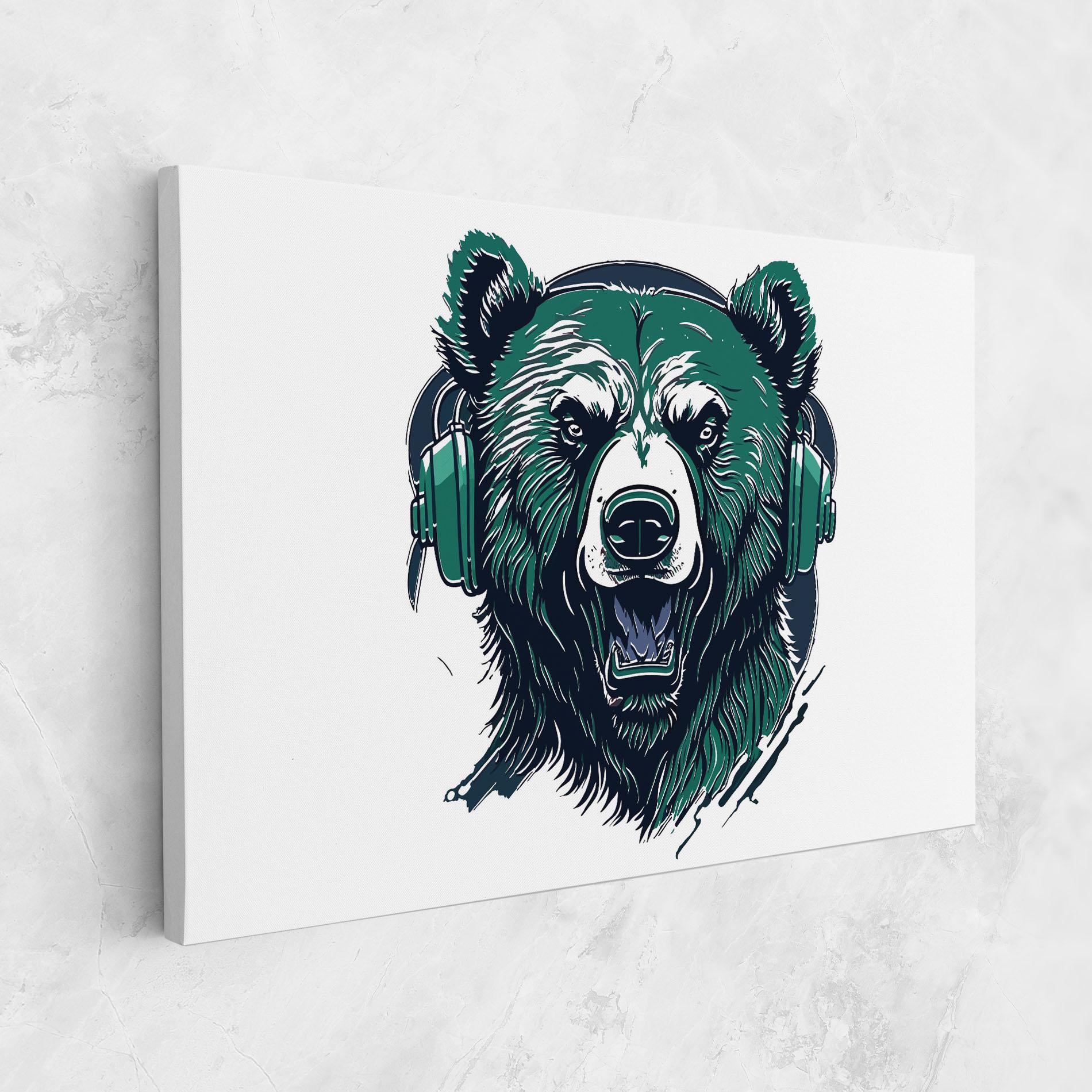 Vászonkép Green Music Bear mockup 1