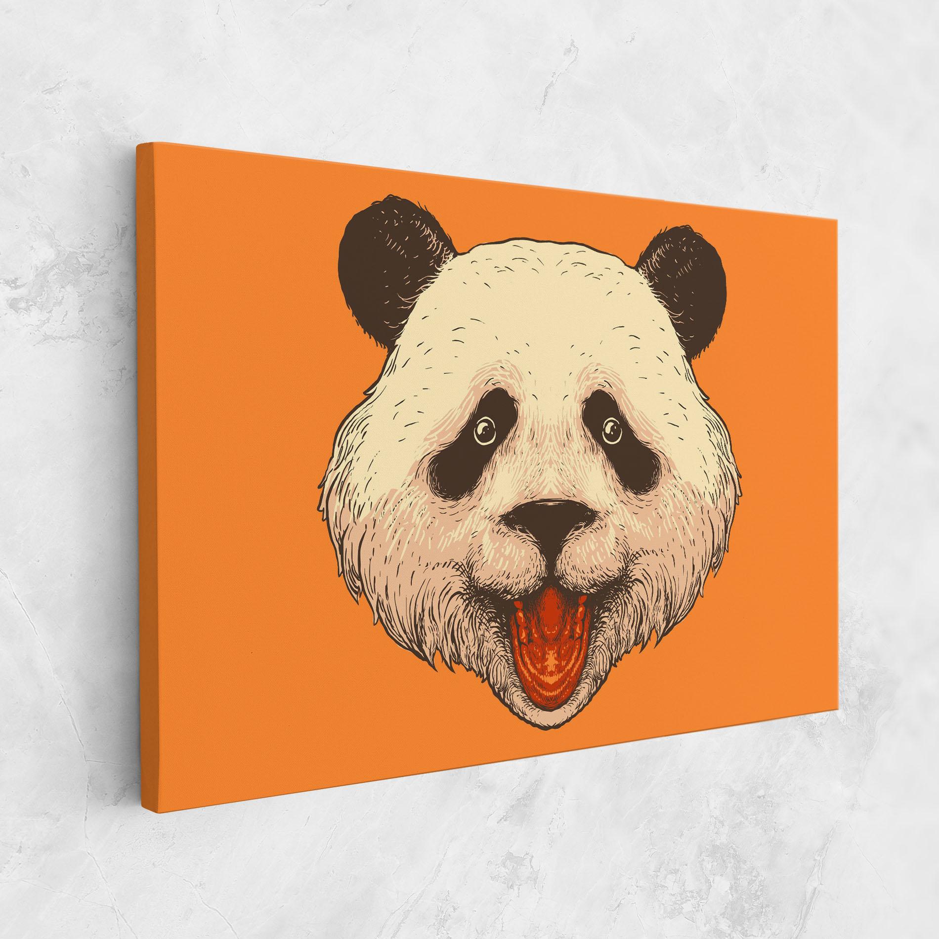 Vászonkép Panda On Orange mockup 1