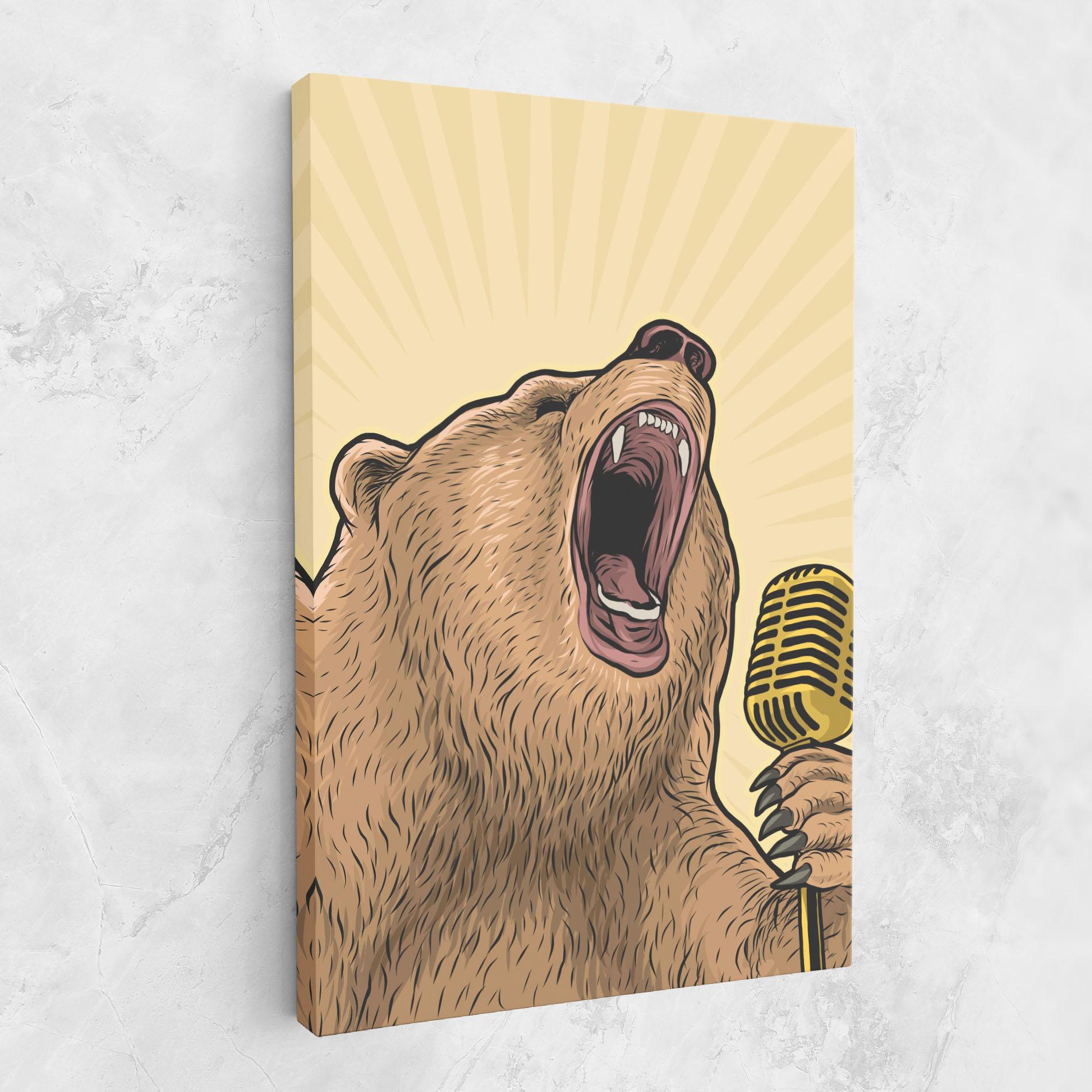 Vászonkép Bear Singing mockup 1