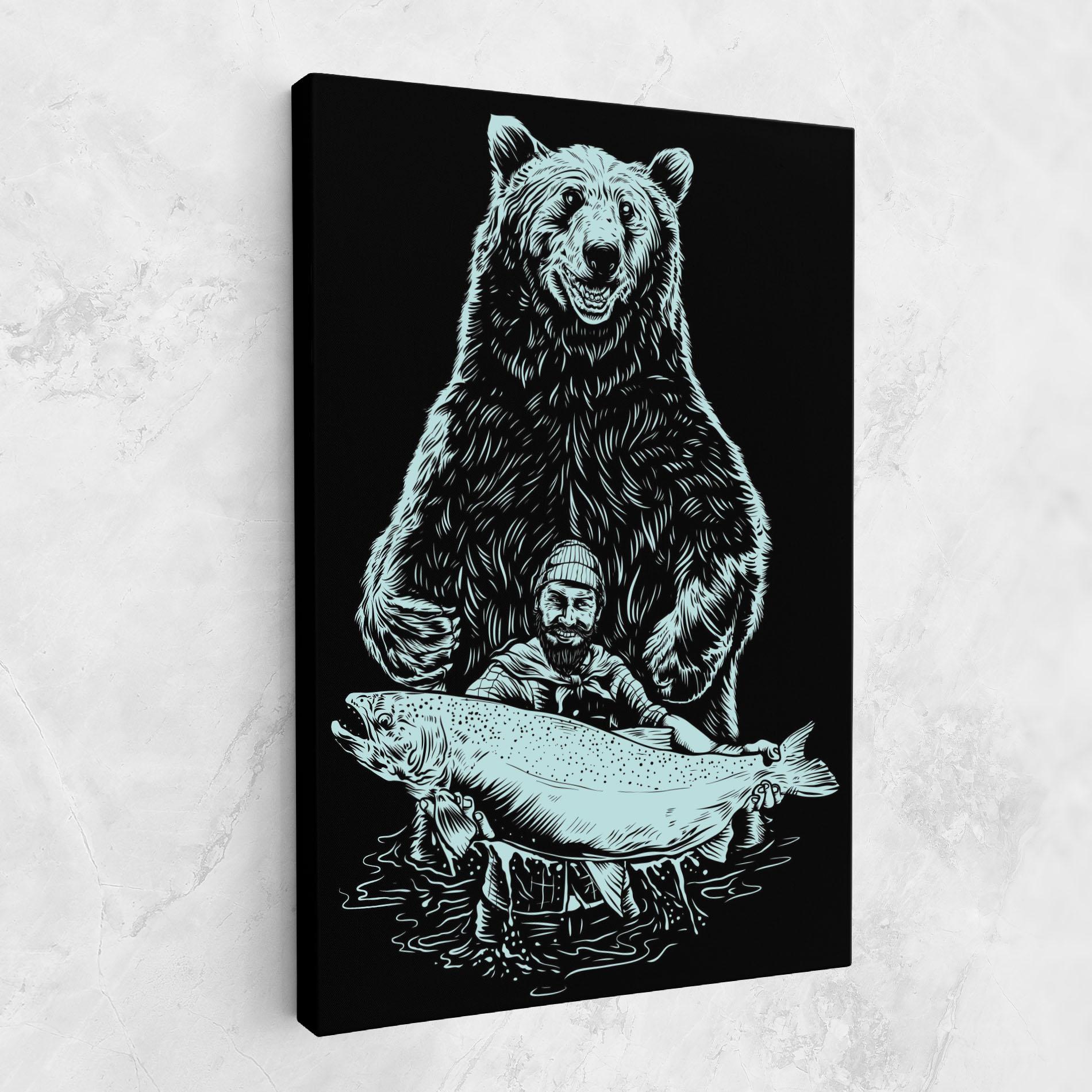 Vászonkép Fishing Bear mockup 1