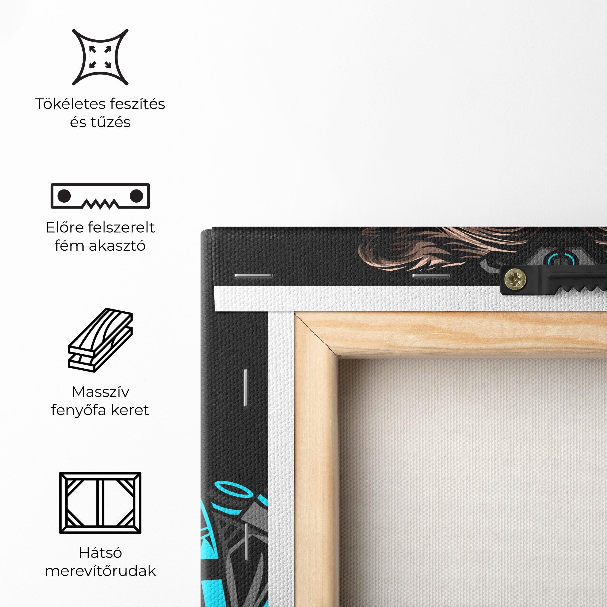 Vászonkép Black Cyborg Bear mockup 5