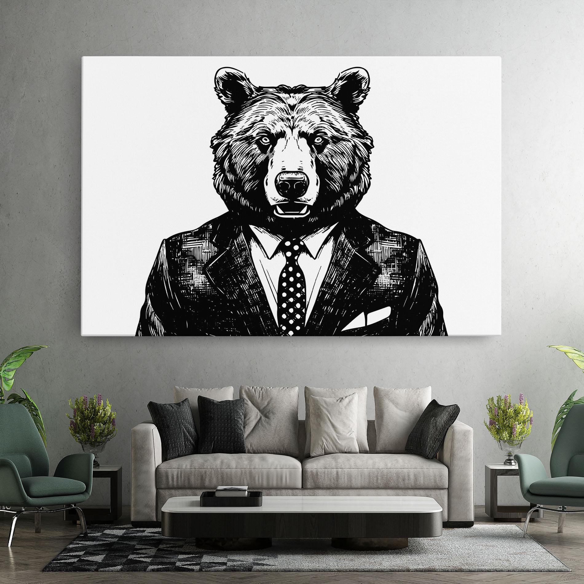 Vászonkép Bear In Suit mockup 7