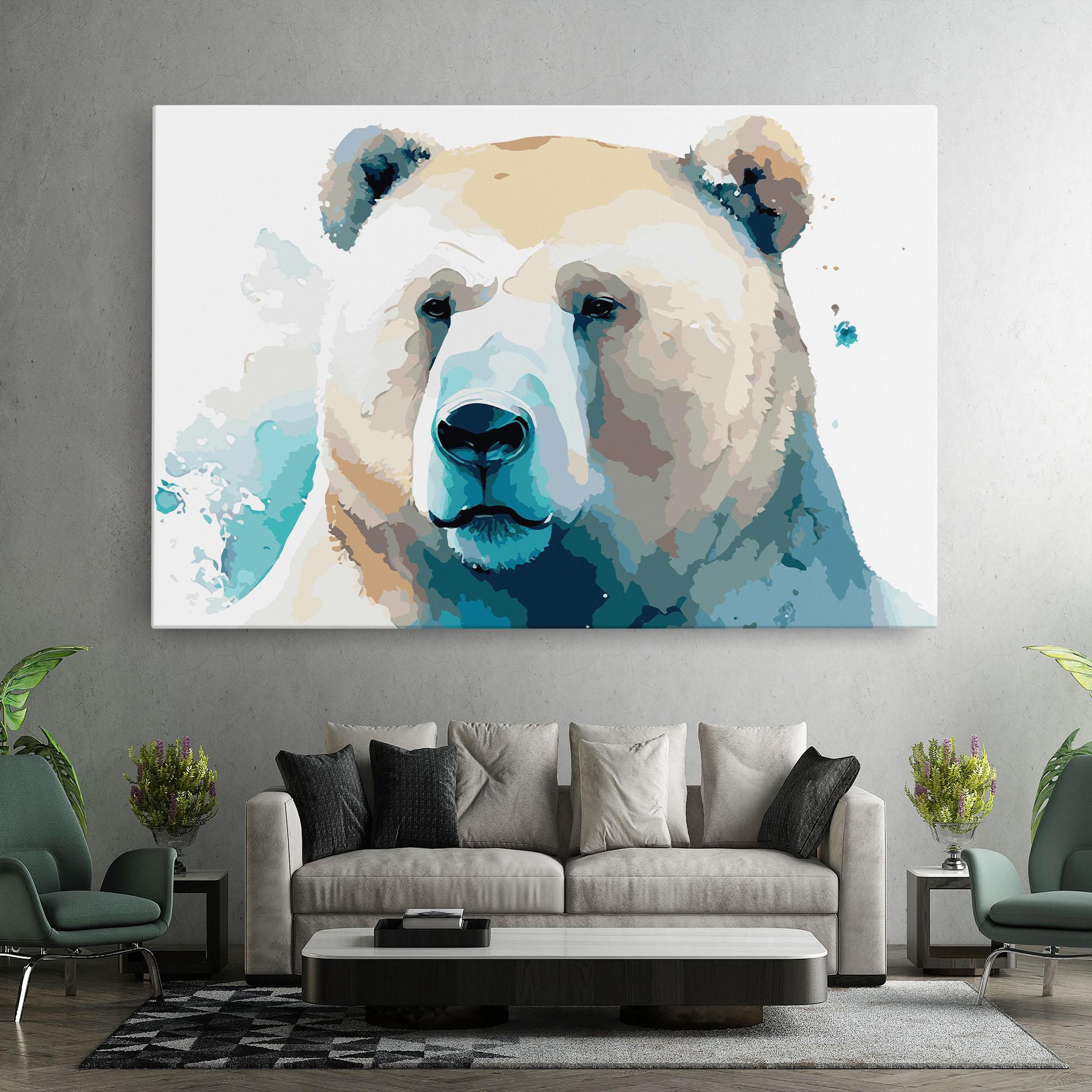 Vászonkép Big Watercolor Bear mockup 7