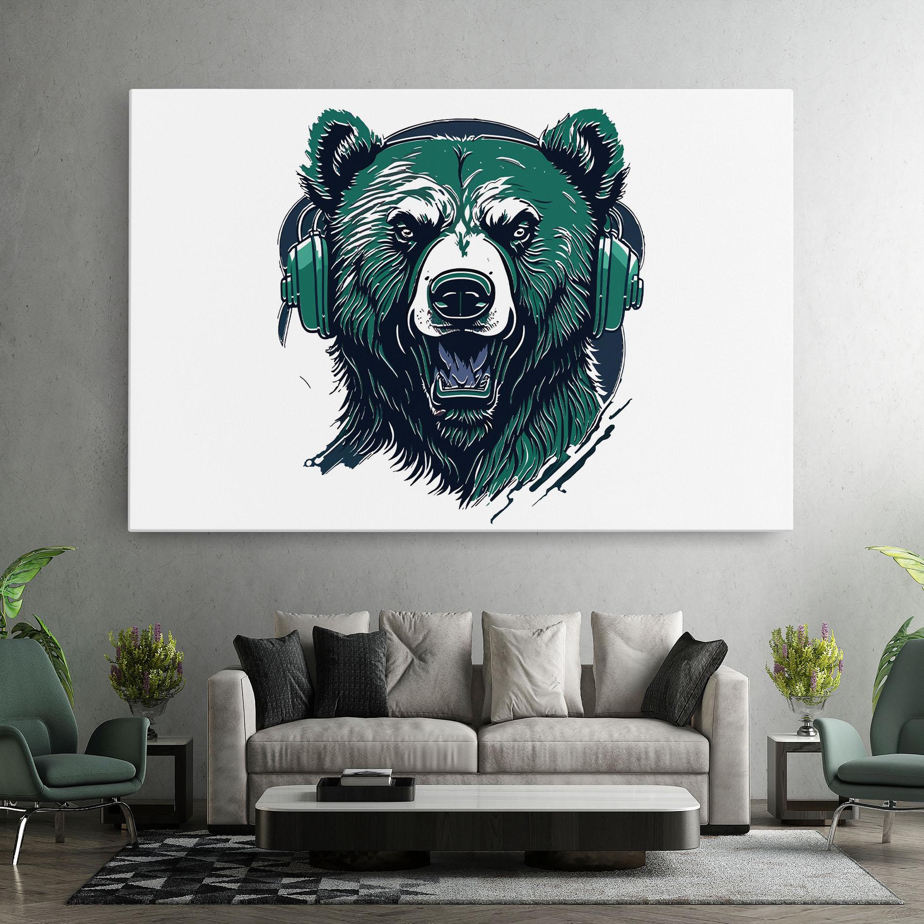 Vászonkép Green Music Bear mockup 7