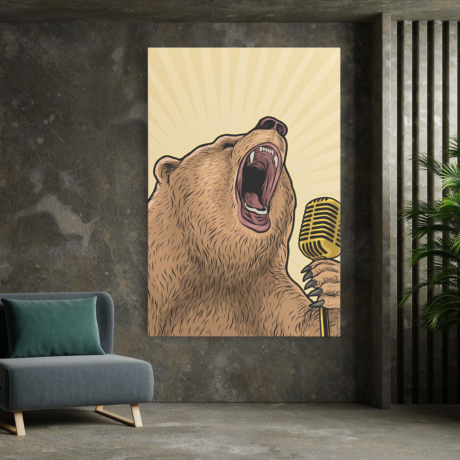 Vászonkép Bear Singing mockup 7