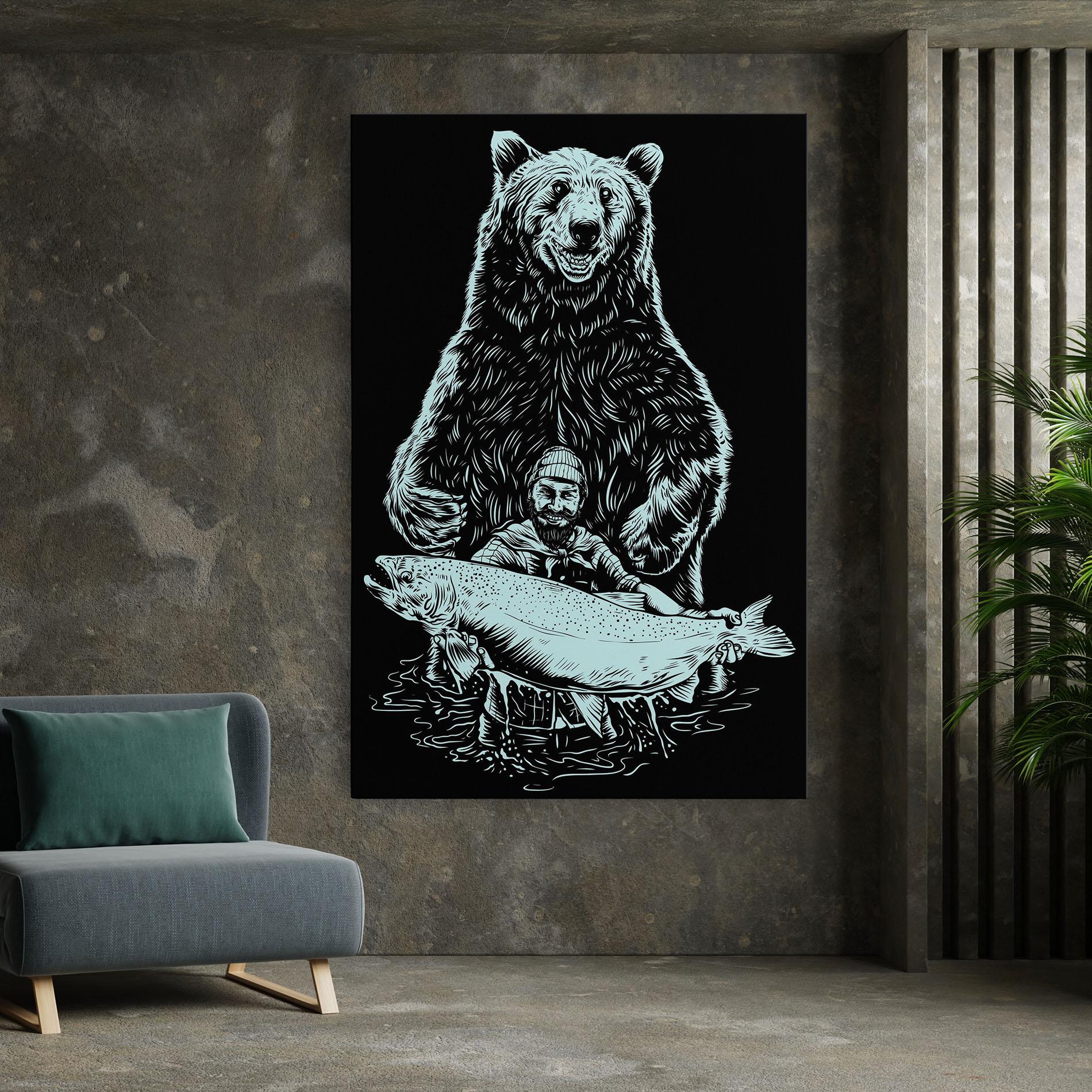Vászonkép Fishing Bear mockup 7