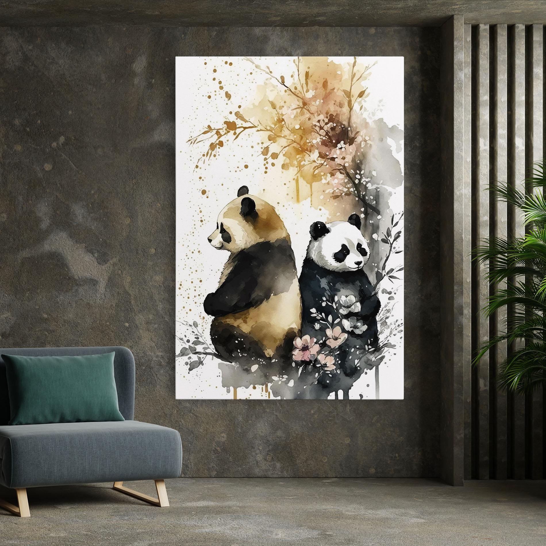 Vászonkép Gold Panda Art mockup 7