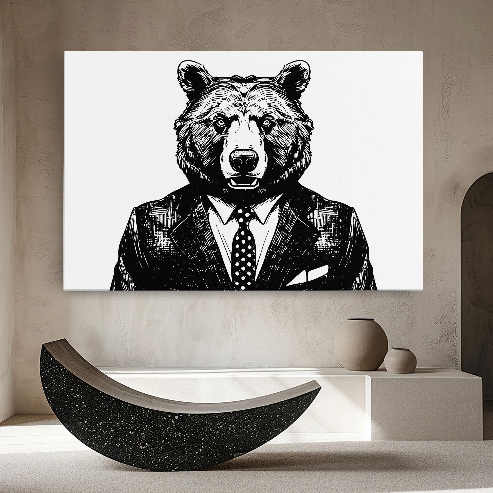 Vászonkép Bear In Suit mockup 8