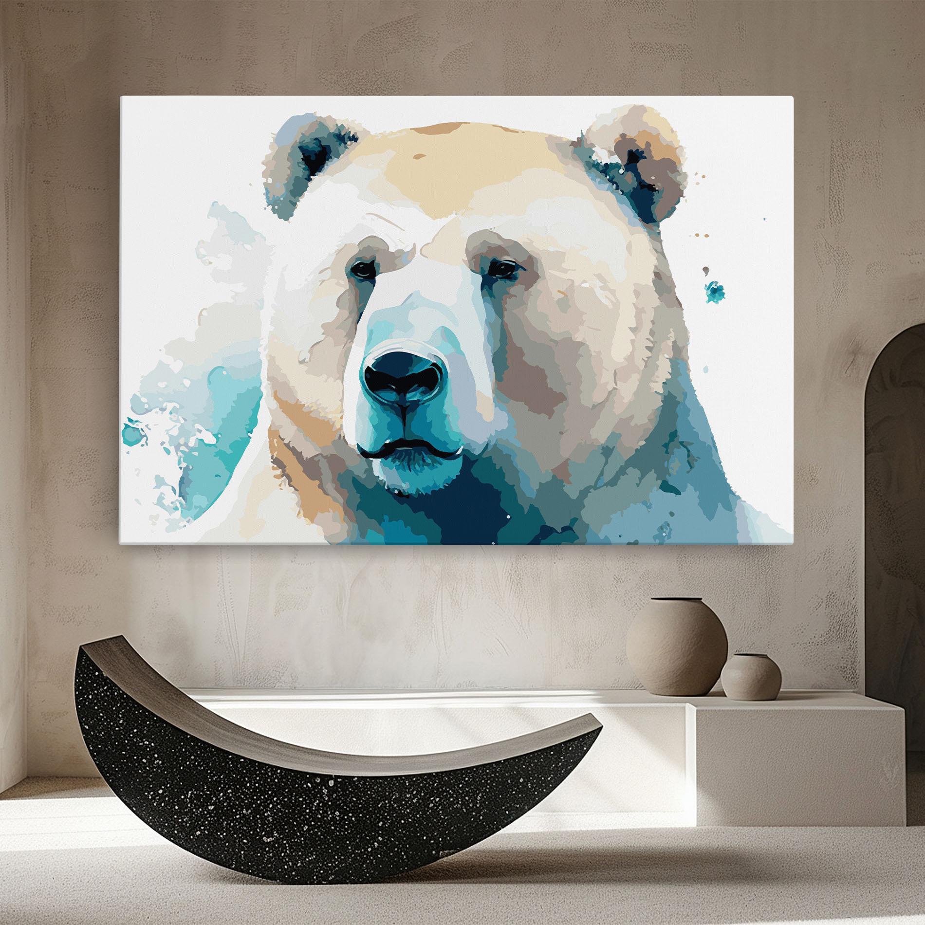 Vászonkép Big Watercolor Bear mockup 8