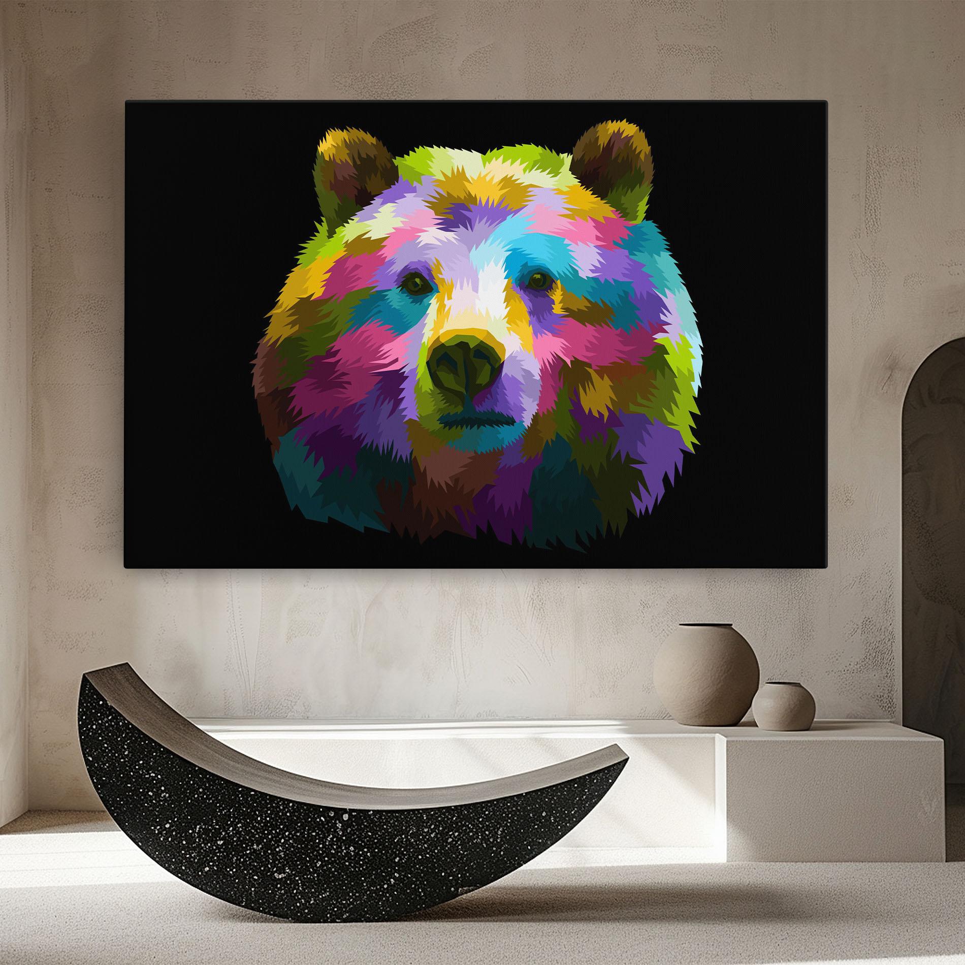 Vászonkép Colorful Bear Head mockup 8
