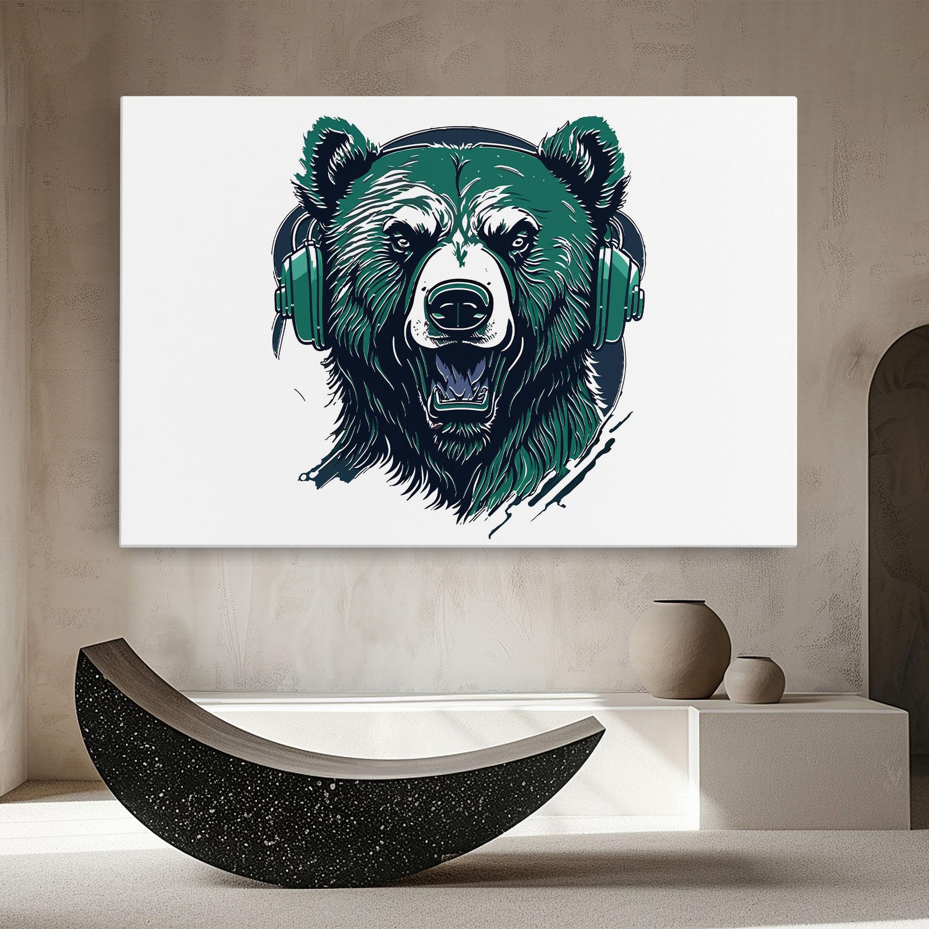 Vászonkép Green Music Bear mockup 8