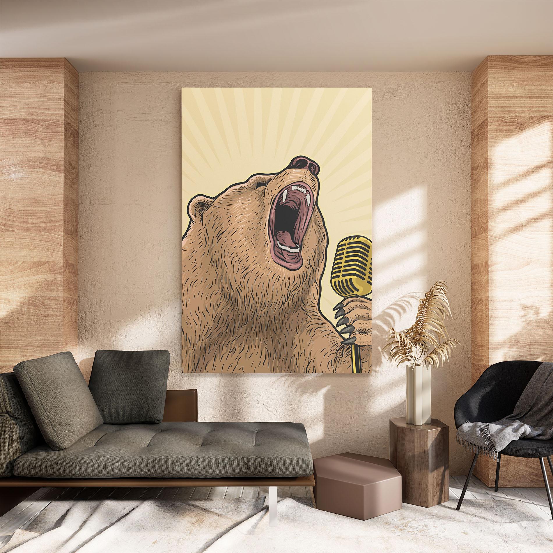 Vászonkép Bear Singing mockup 8