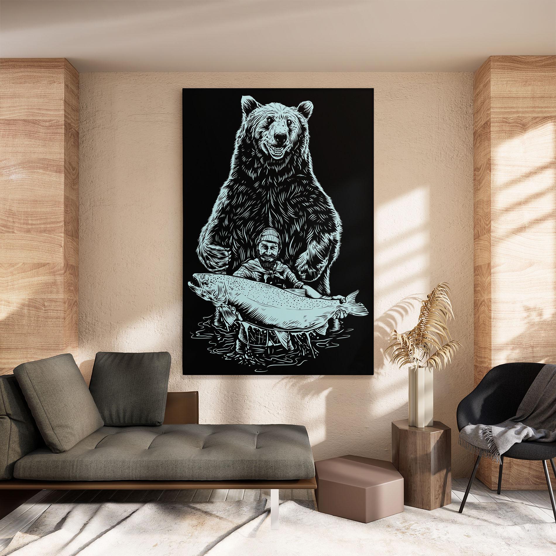 Vászonkép Fishing Bear mockup 8