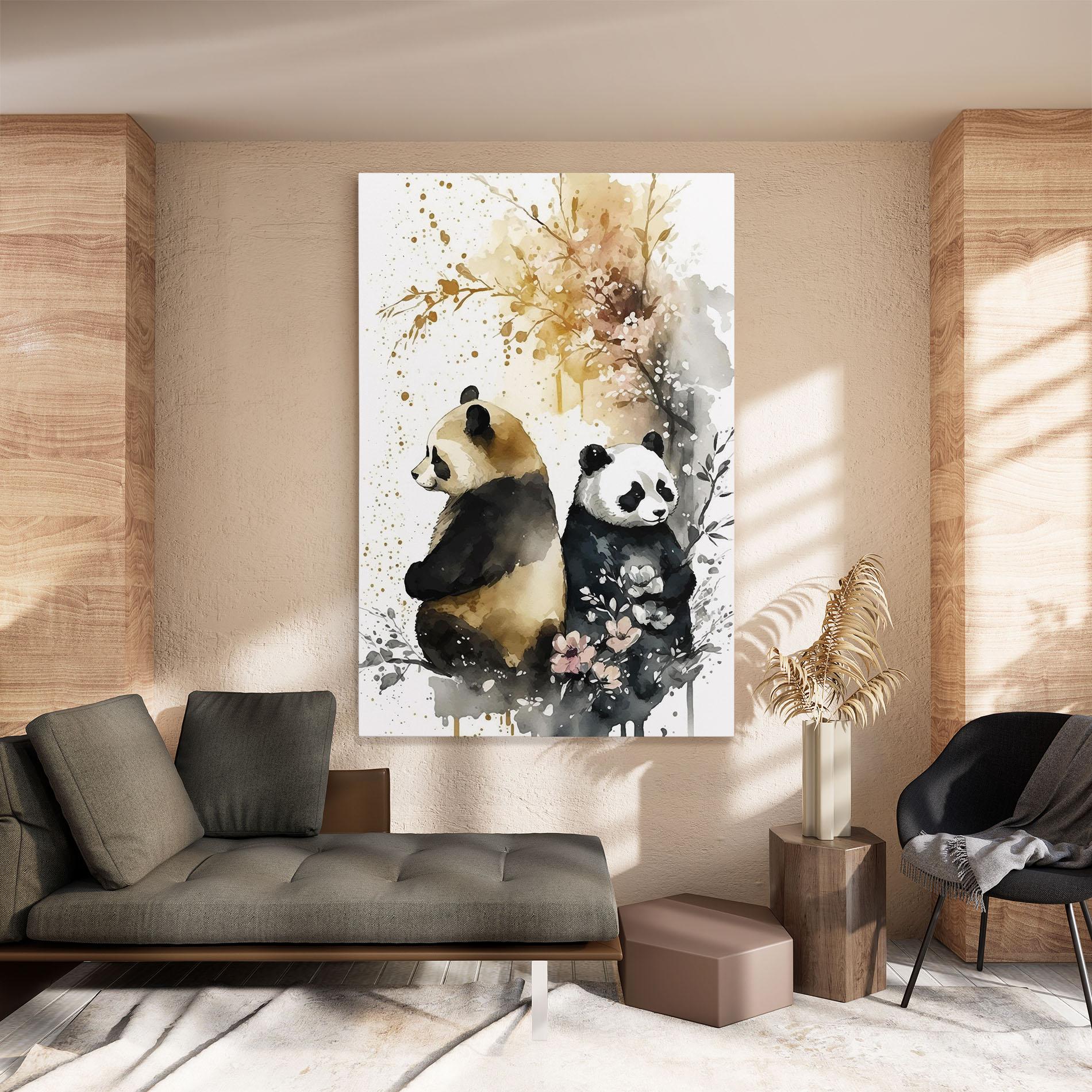 Vászonkép Gold Panda Art mockup 8