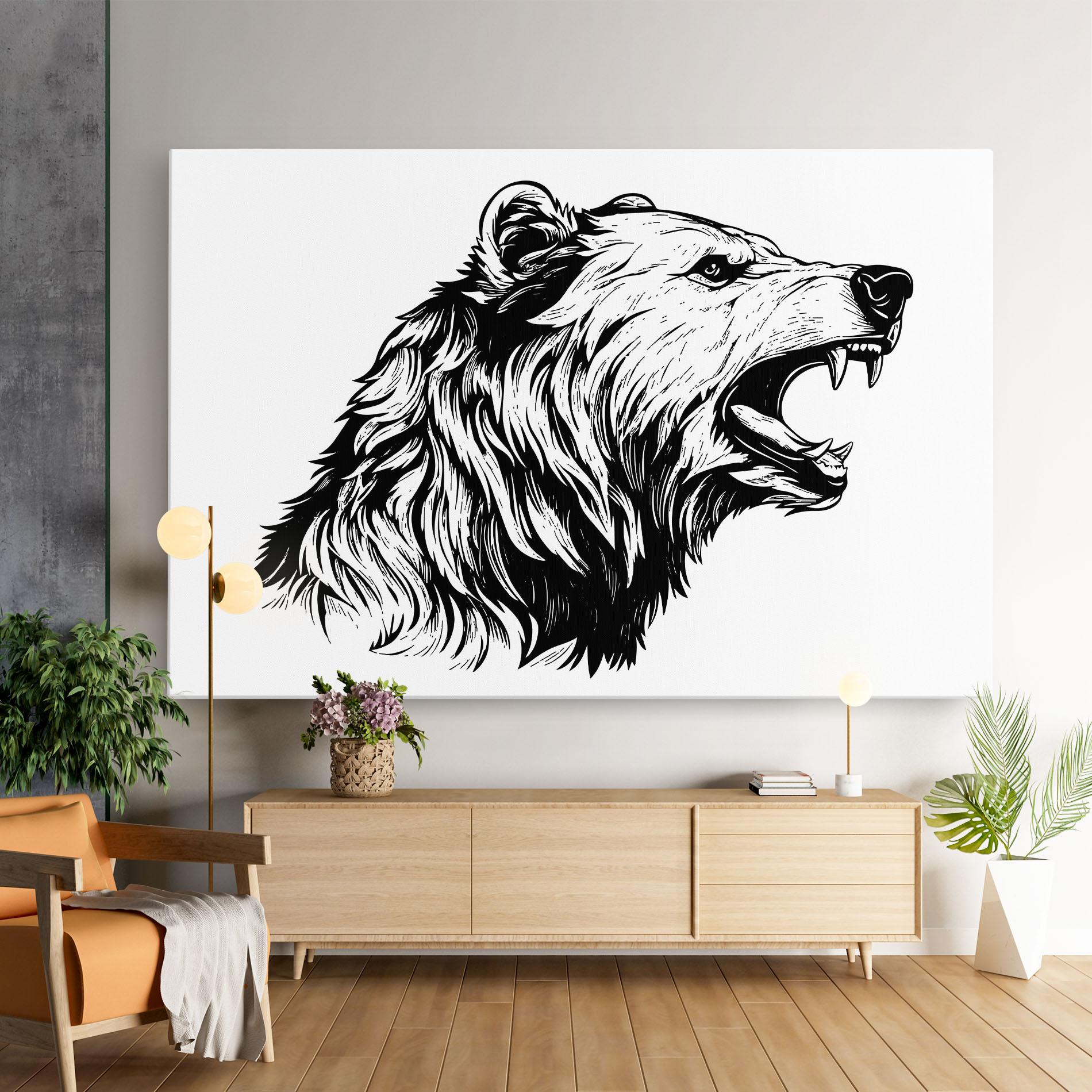 Vászonkép Angry Bear mockup 9