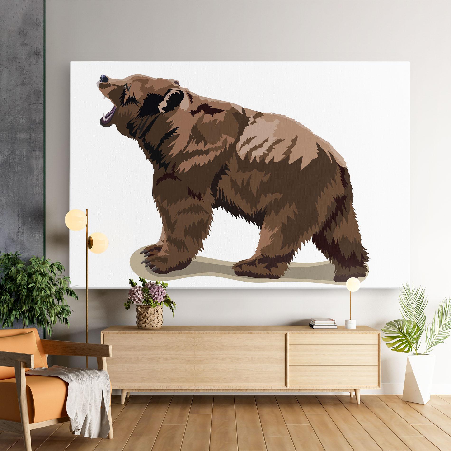 Vászonkép Angry Walking Bear mockup 9