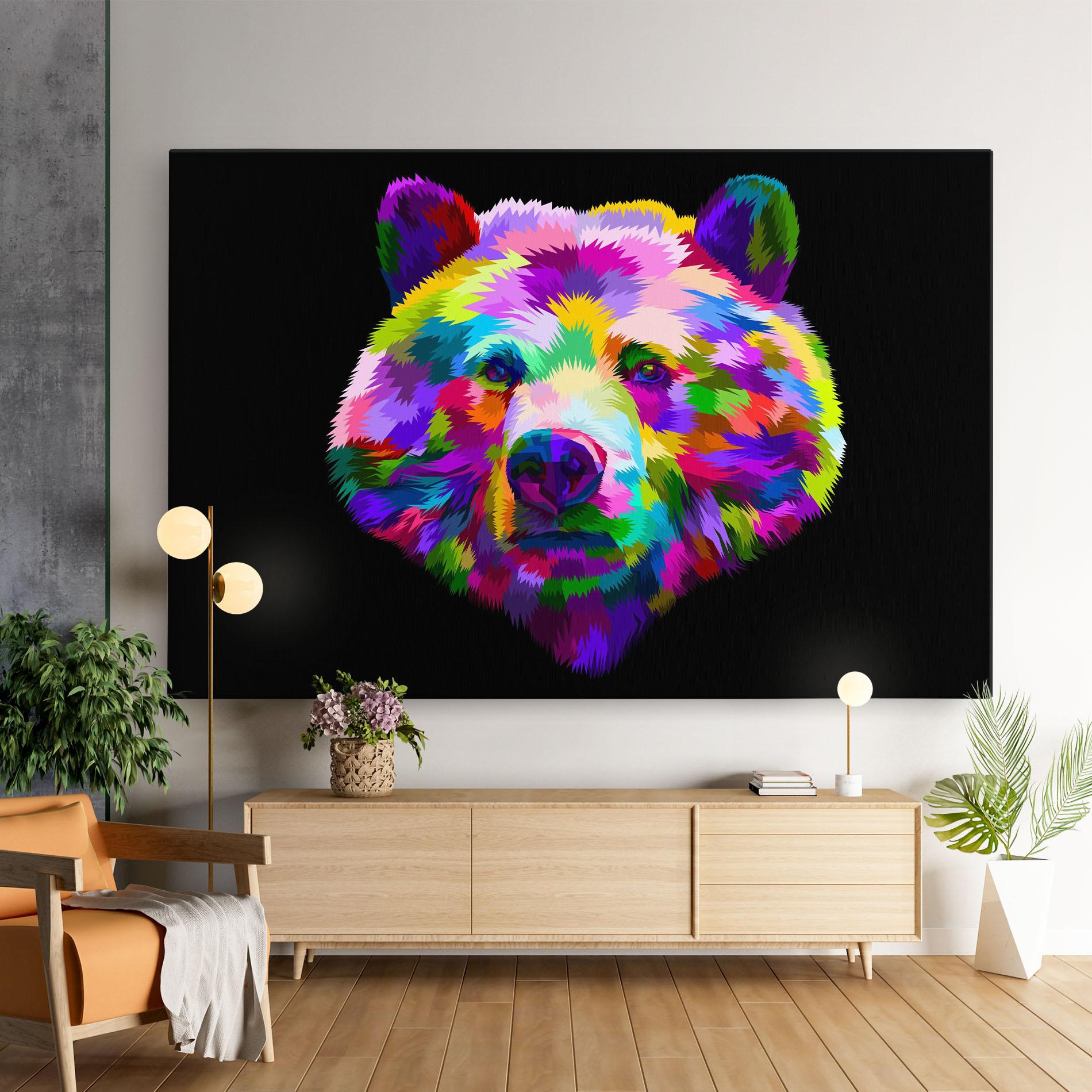 Vászonkép Bear Head Art mockup 9