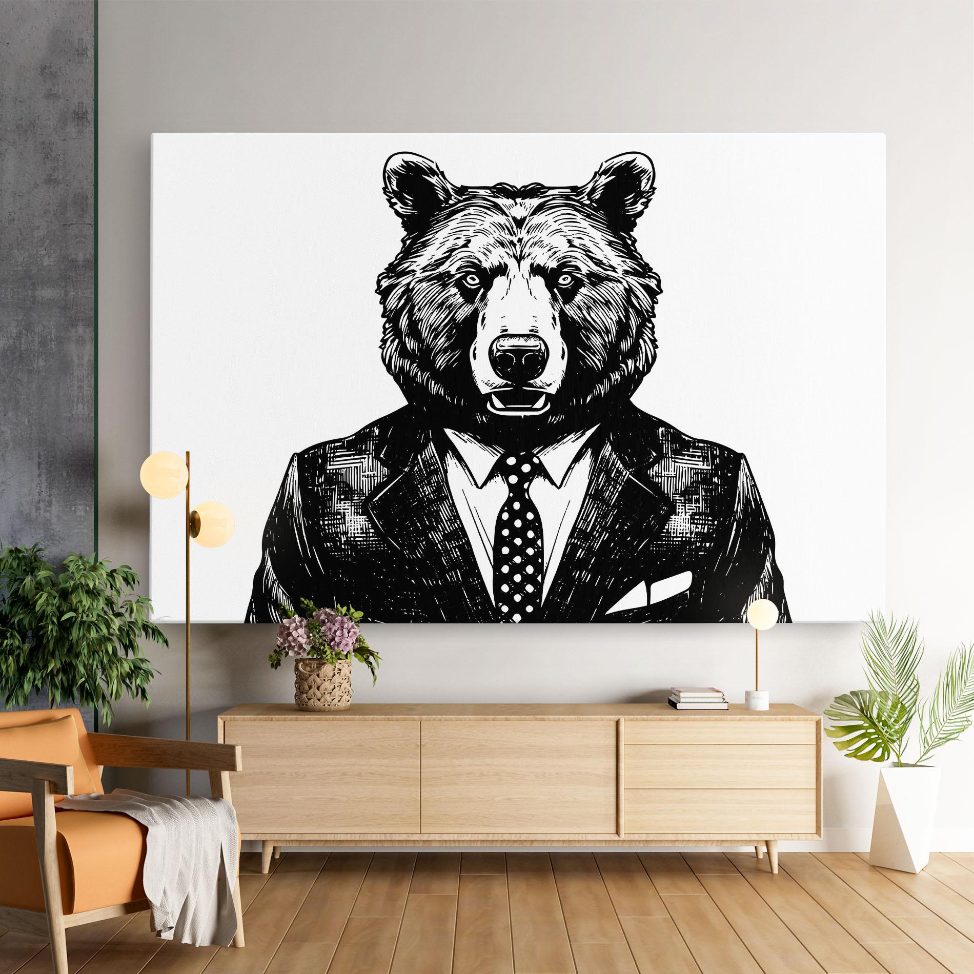 Vászonkép Bear In Suit mockup 9
