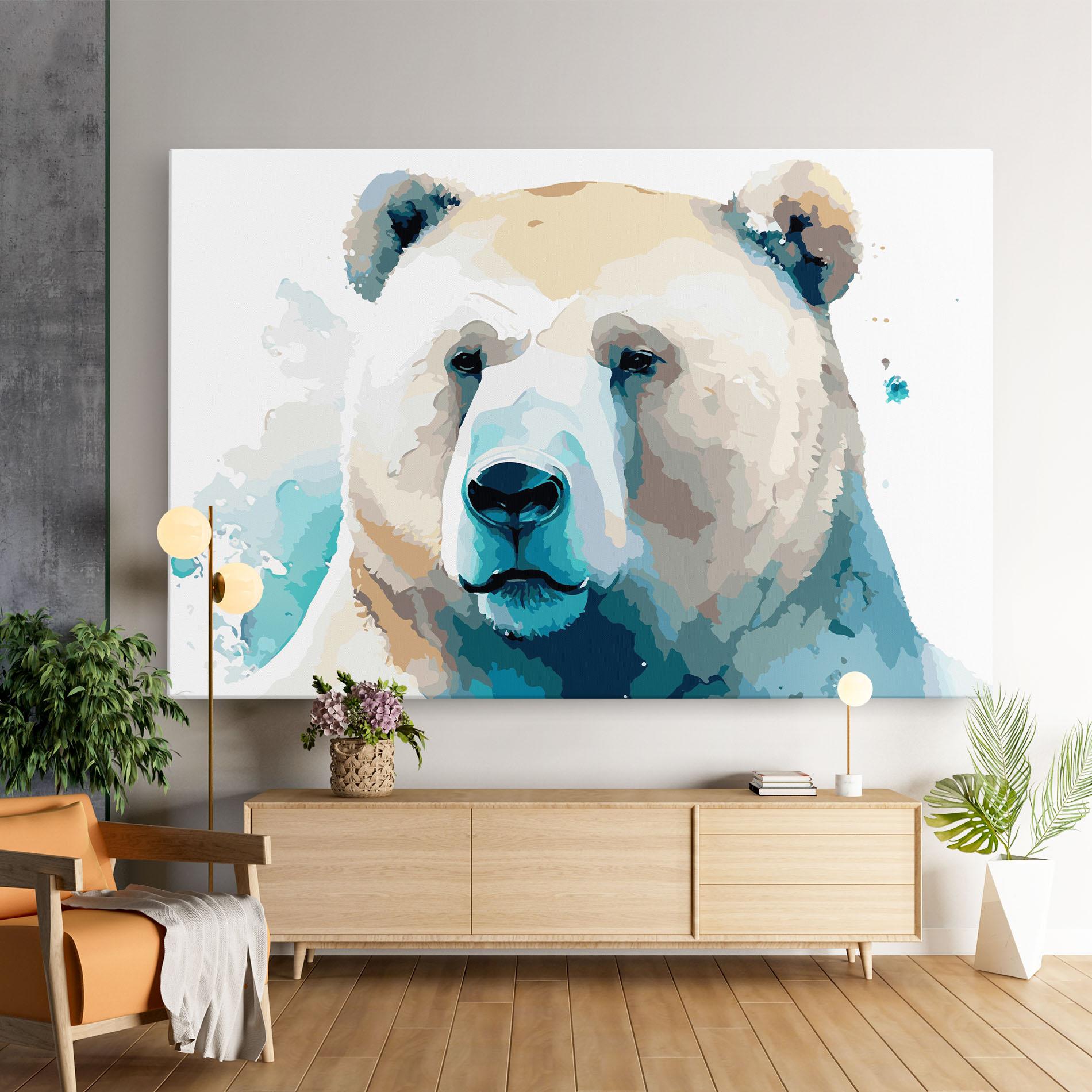 Vászonkép Big Watercolor Bear mockup 9