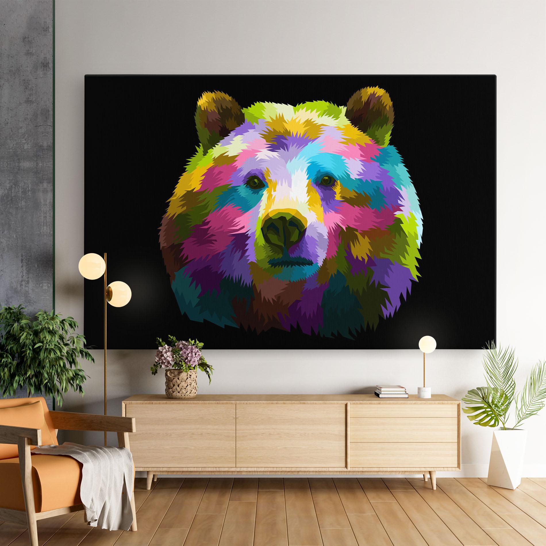 Vászonkép Colorful Bear Head mockup 9