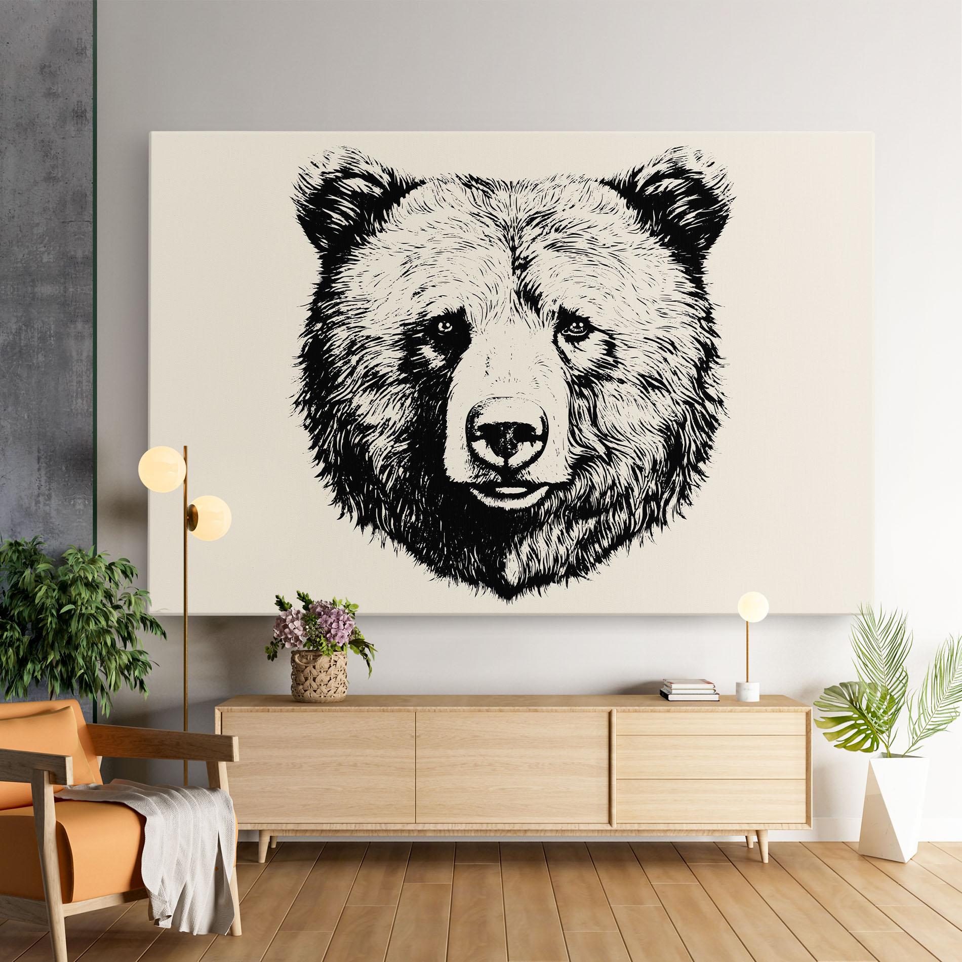 Vászonkép Cream Head Bear mockup 9