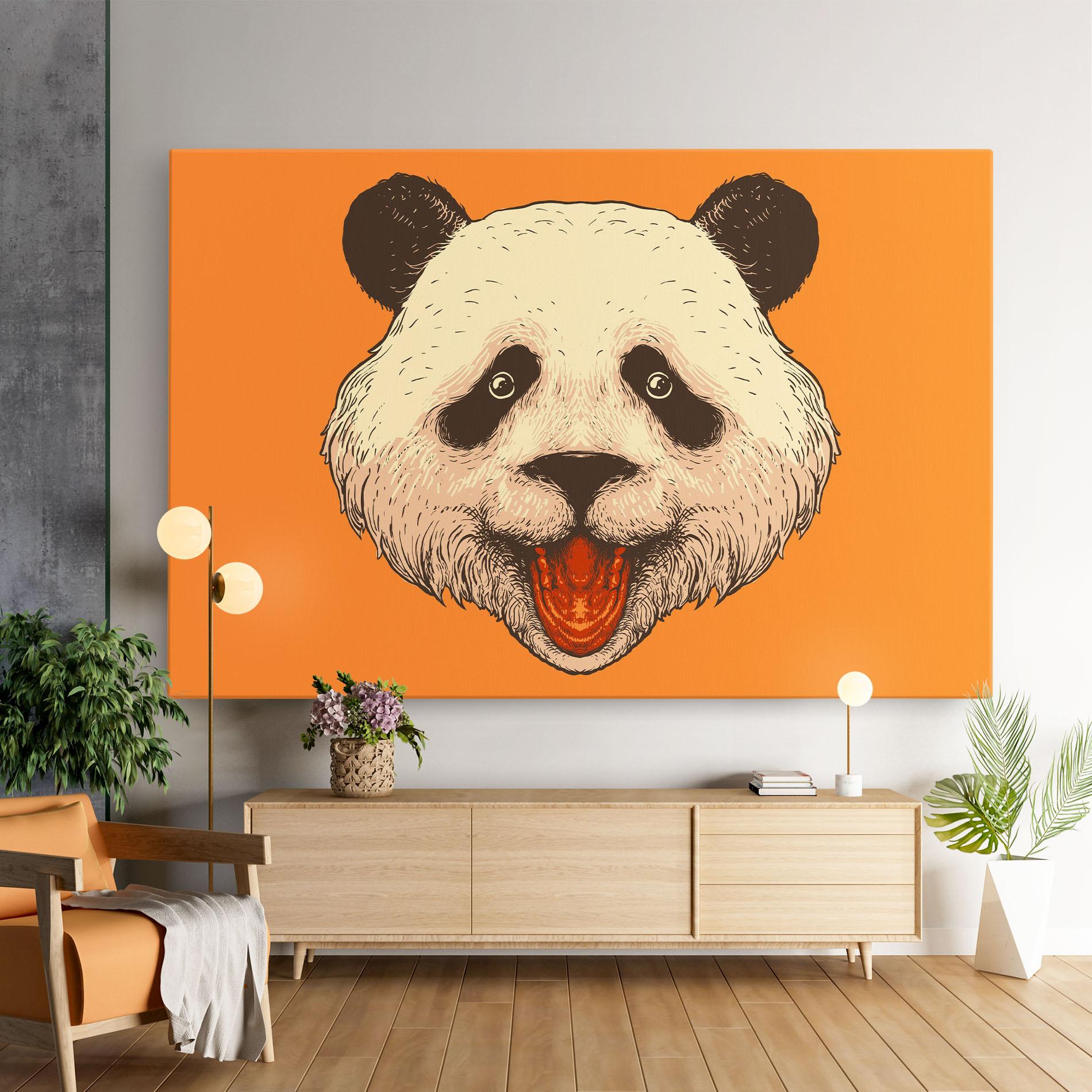 Vászonkép Panda On Orange mockup 9