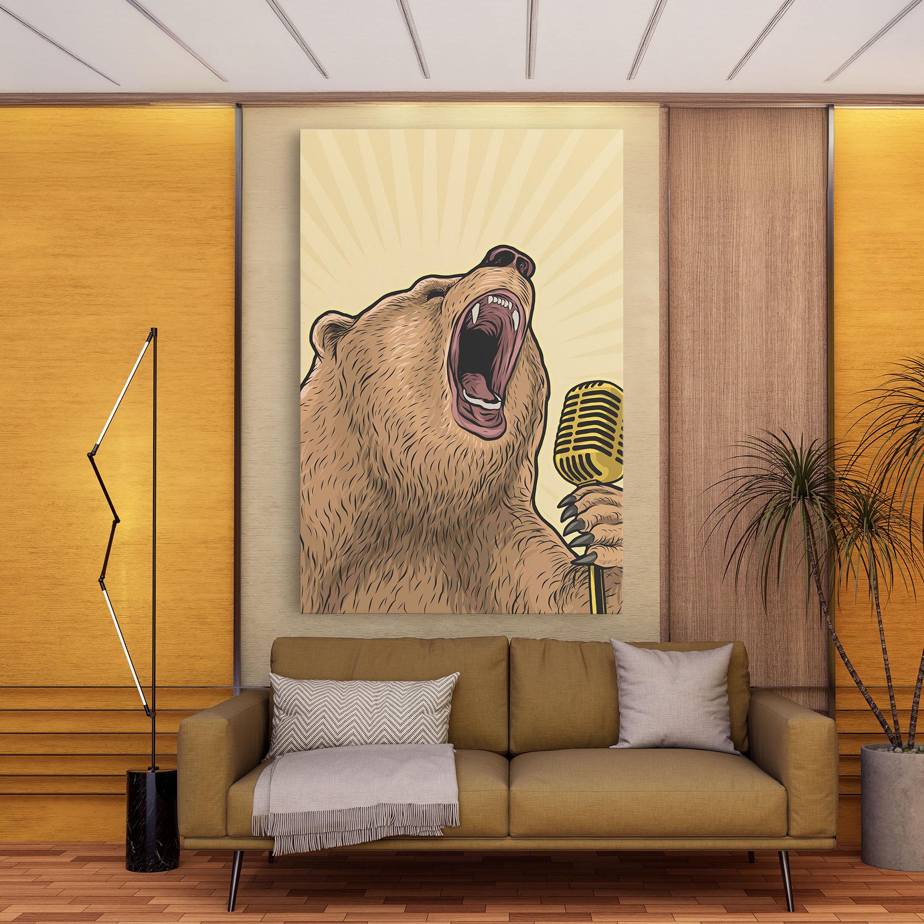 Vászonkép Bear Singing mockup 9