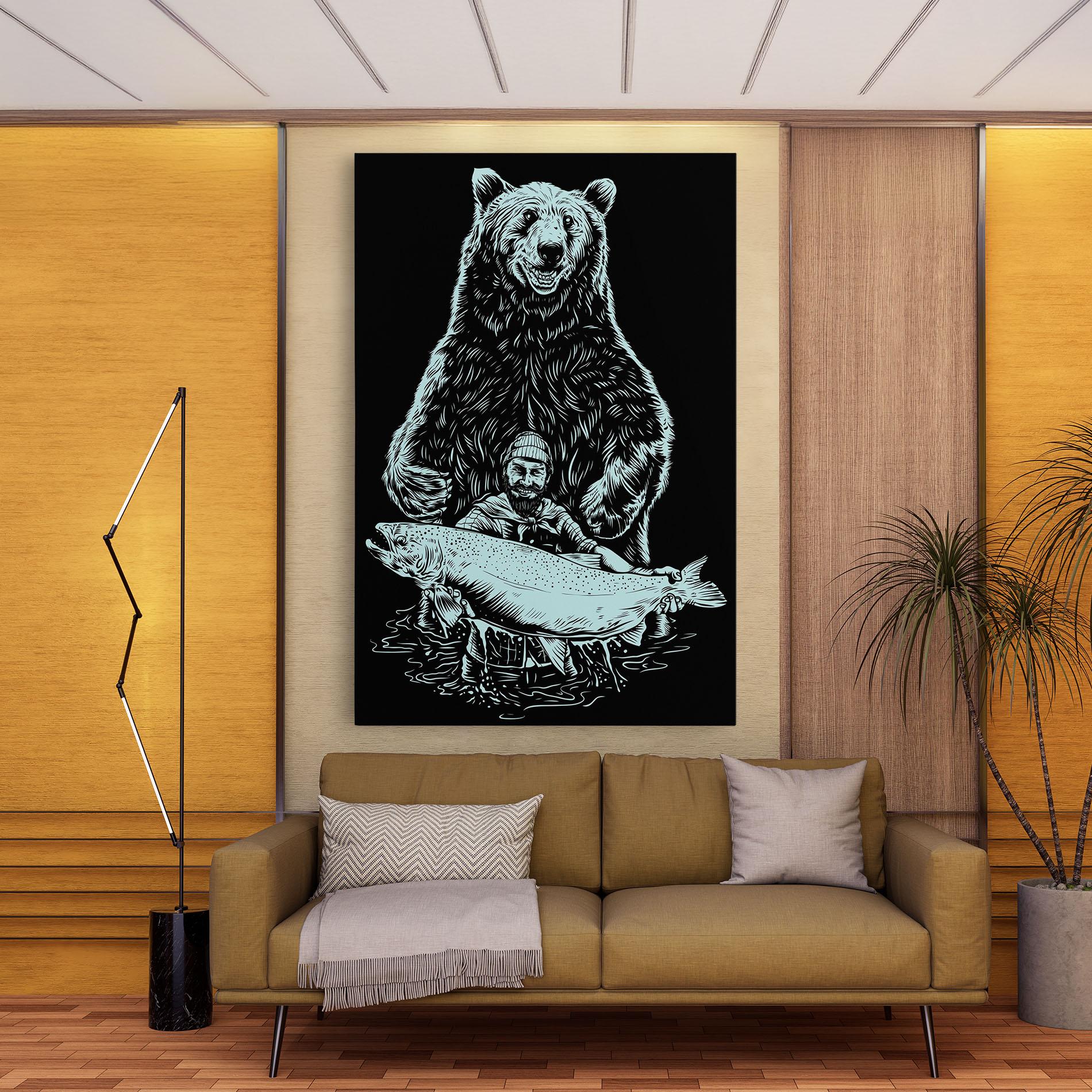 Vászonkép Fishing Bear mockup 9