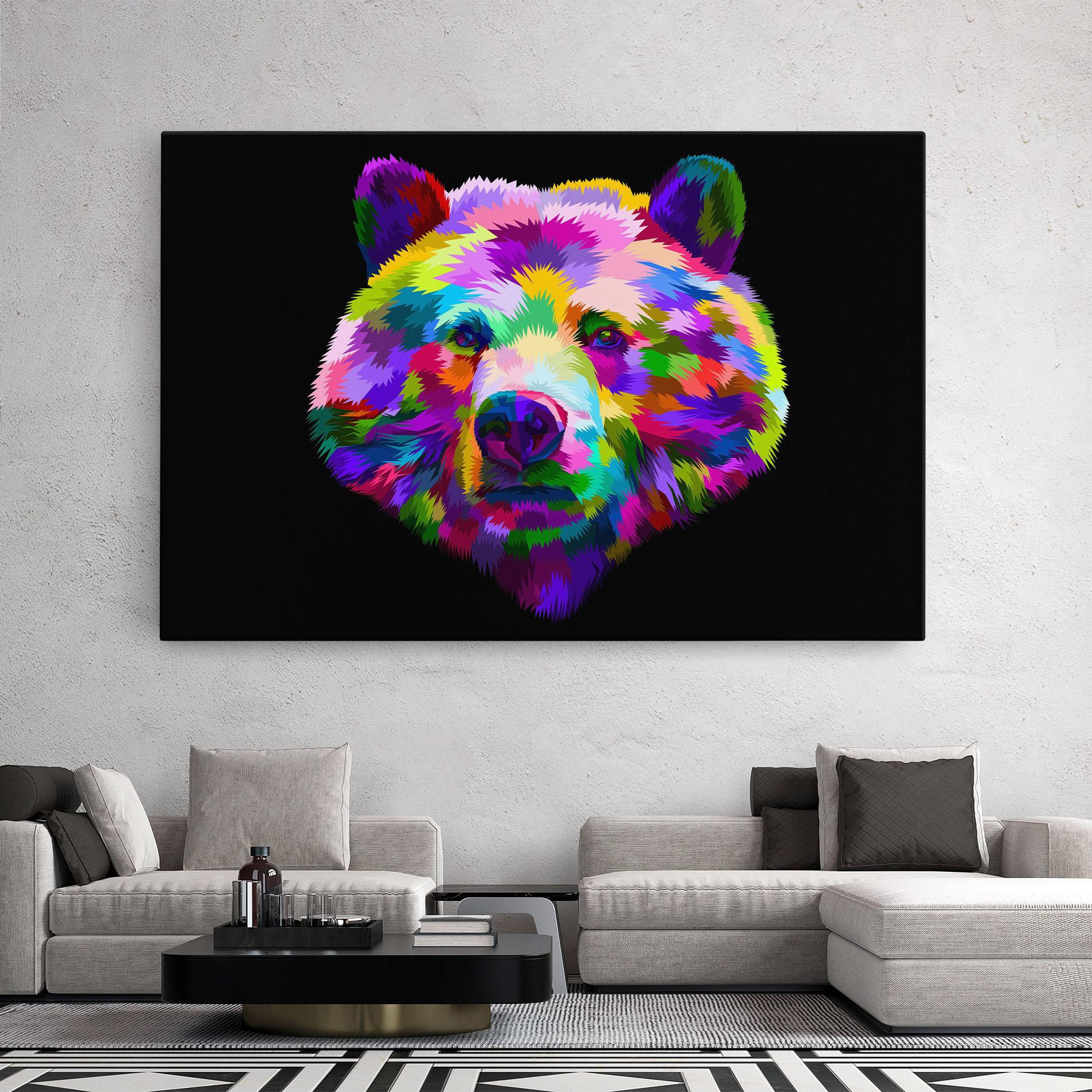 Vászonkép Bear Head Art mockup 2